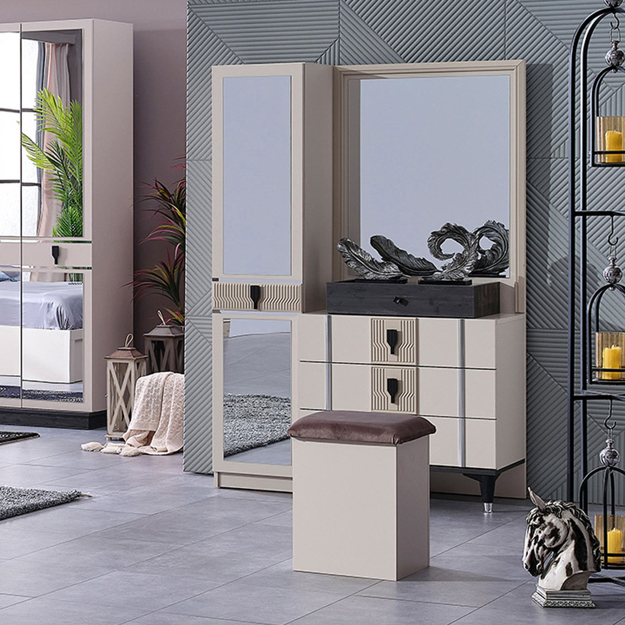 طقم غرفة نوم كينج 6 قطع من جلوريوس- 180x200 سم-hbxbedroom-bedsandbedsets-bedroomsets-king-image-11