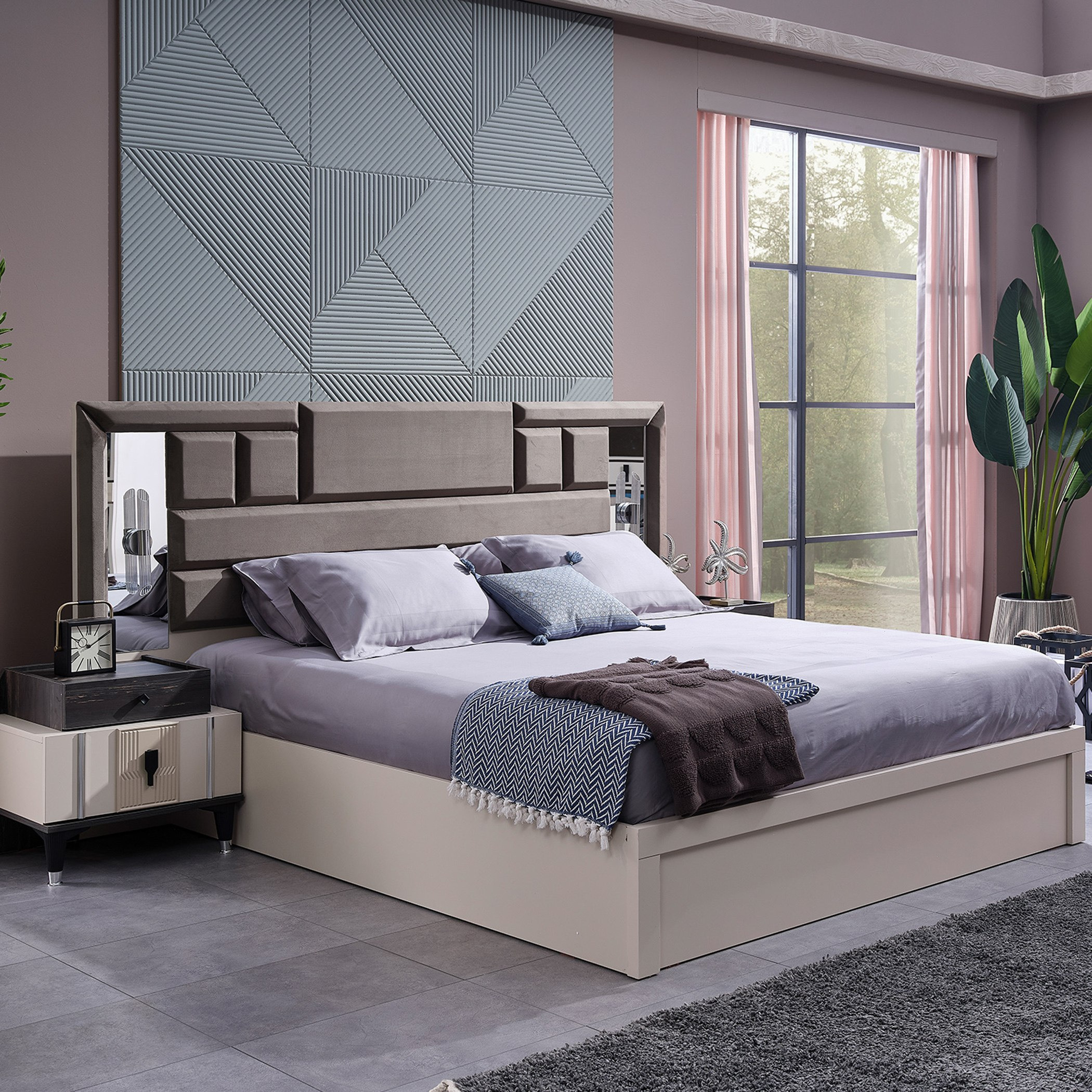 طقم غرفة نوم كينج 6 قطع من جلوريوس- 180x200 سم-hbxbedroom-bedsandbedsets-bedroomsets-king-image-4