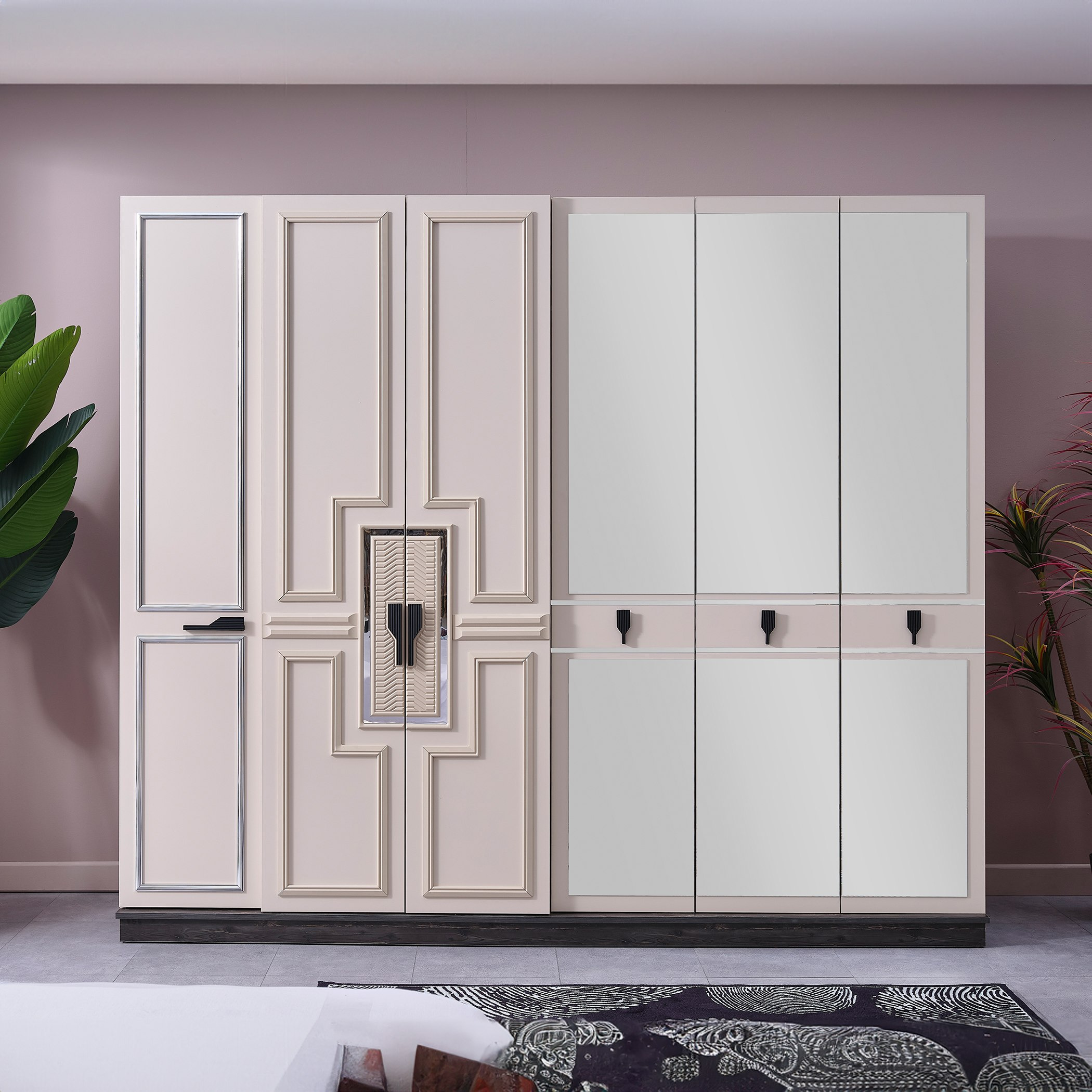خزانة ملابس 6 أبواب مع 3 مرآة من جلوريوس-hbxfurniture-wardrobes-image-3