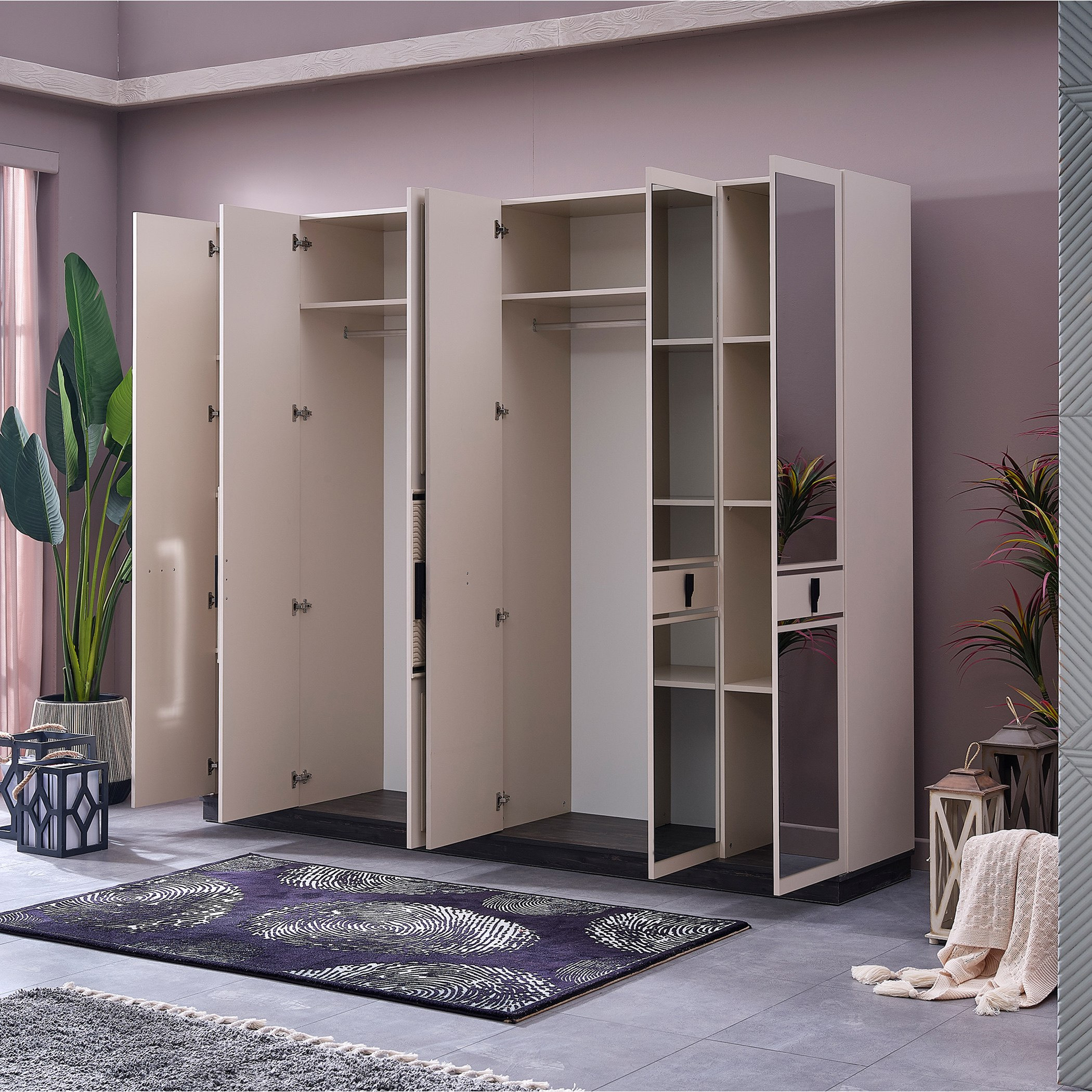 خزانة ملابس 6 أبواب مع 3 مرآة من جلوريوس-hbxfurniture-wardrobes-image-4
