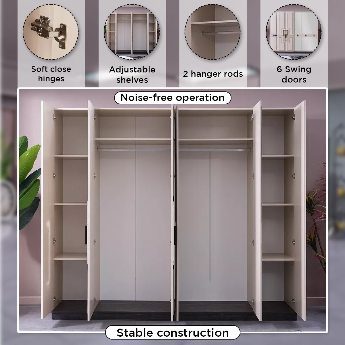 خزانة ملابس 6 أبواب مع 3 مرآة من جلوريوس-hbxfurniture-wardrobes-image-6