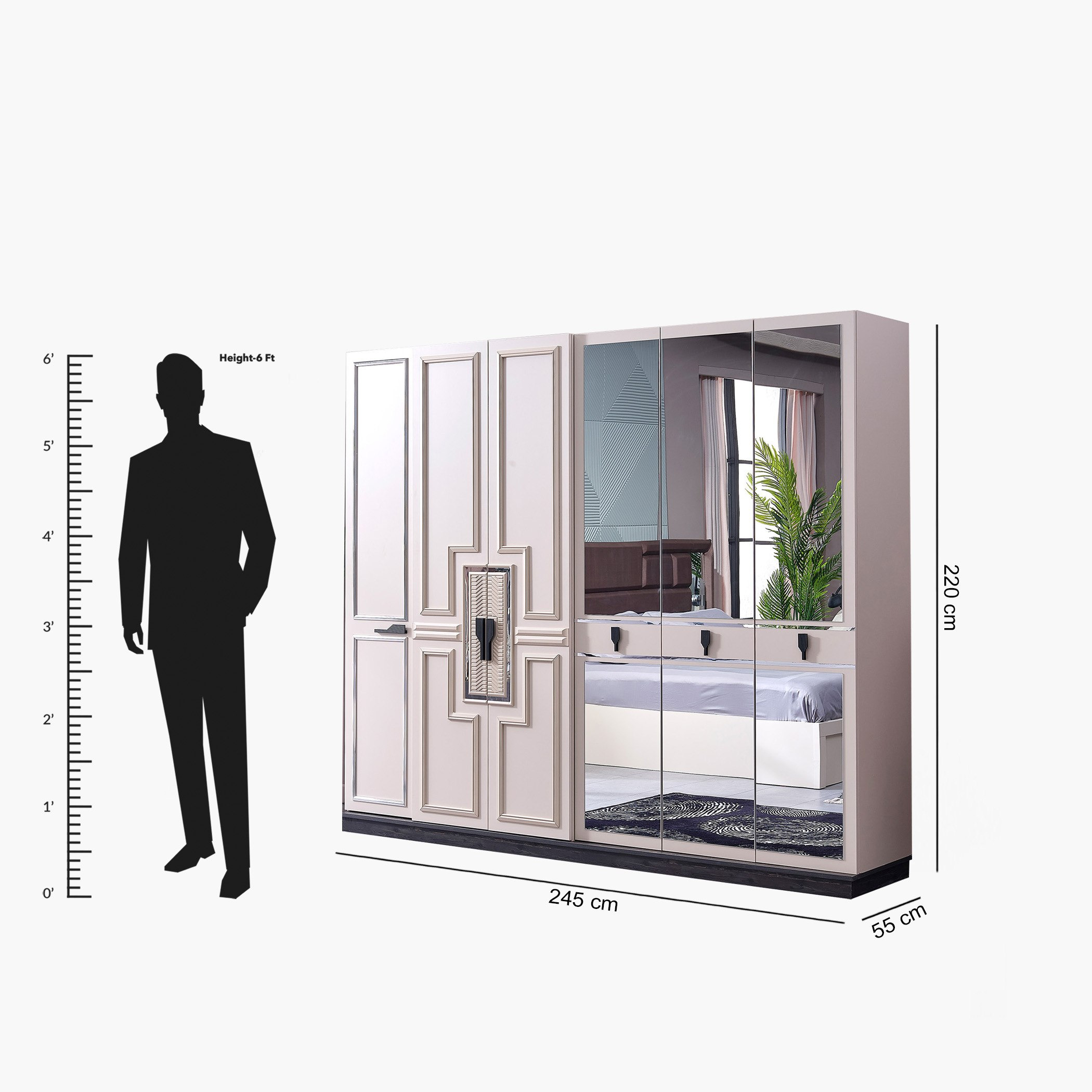 خزانة ملابس 6 أبواب مع 3 مرآة من جلوريوس-hbxfurniture-wardrobes-image-10