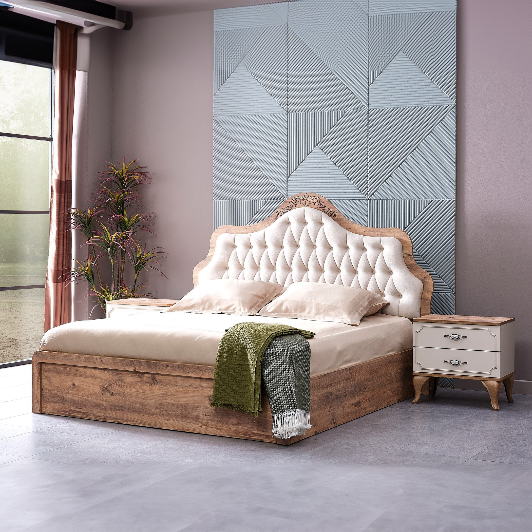 طقم غرفة نوم كينج 6 قطع من فيفالدي - 180x200 سم-hbxbedroom-bedsandbedsets-bedroomsets-king-image-2