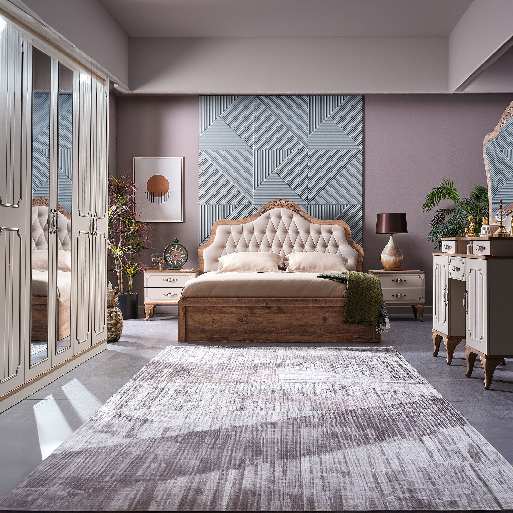 طقم غرفة نوم كينج 6 قطع من فيفالدي - 180x200 سم-hbxbedroom-bedsandbedsets-bedroomsets-king-image-14