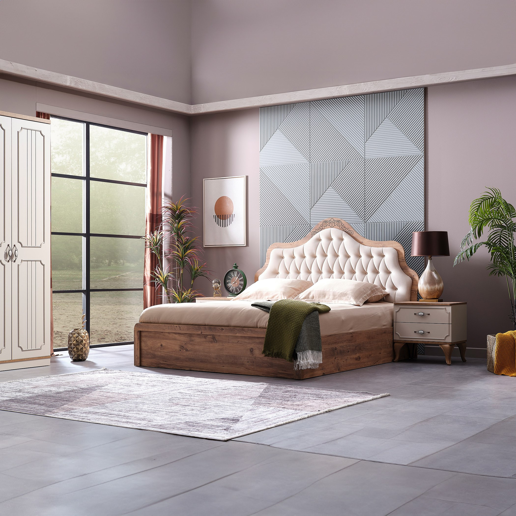 طقم غرفة نوم كينج 6 قطع من فيفالدي - 180x200 سم-hbxbedroom-bedsandbedsets-bedroomsets-king-image-16