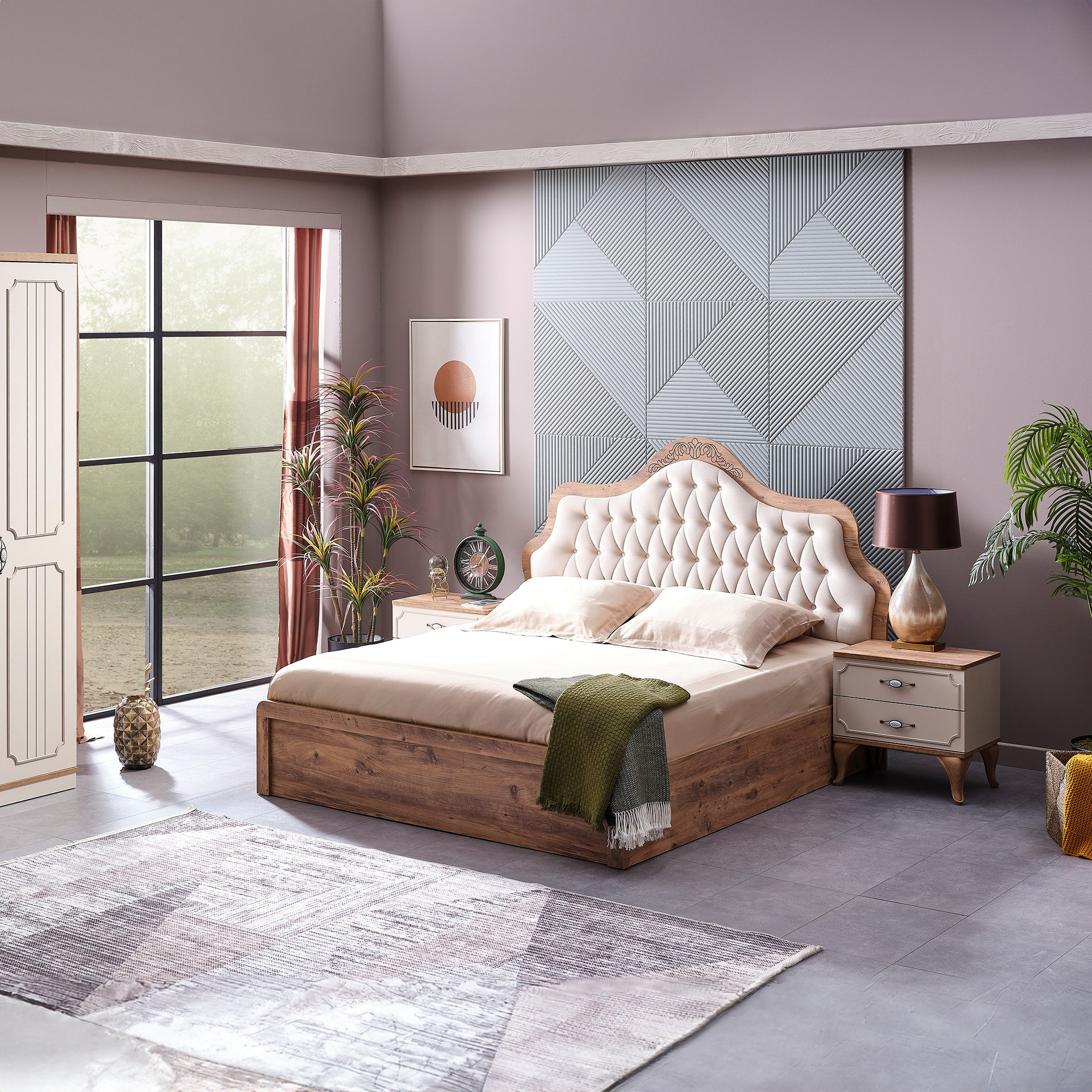 طقم غرفة نوم كينج 6 قطع من فيفالدي - 180x200 سم-hbxbedroom-bedsandbedsets-bedroomsets-king-image-17