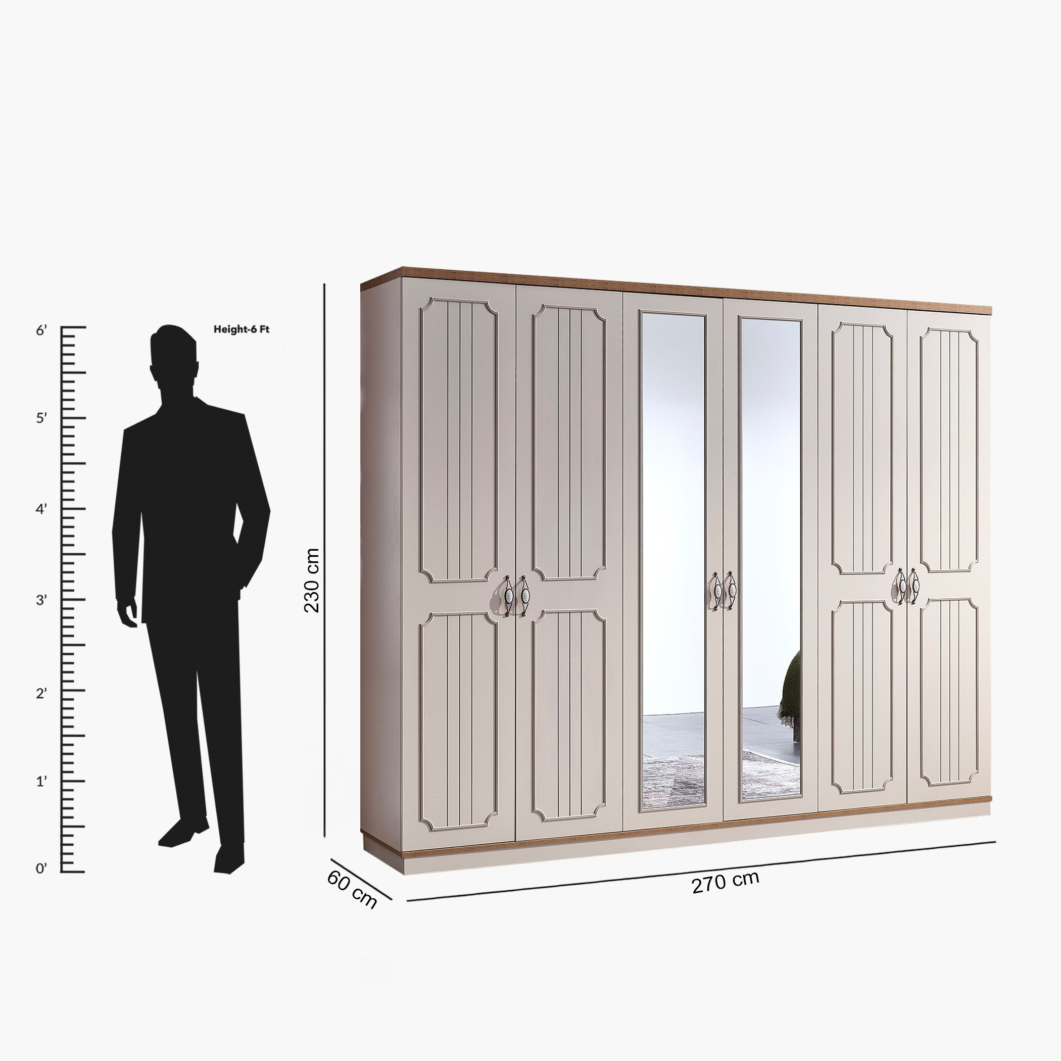 خزانة ملابس 6 أبواب مع 2 مرآة من فيفالدي-hbxfurniture-wardrobes-image-12