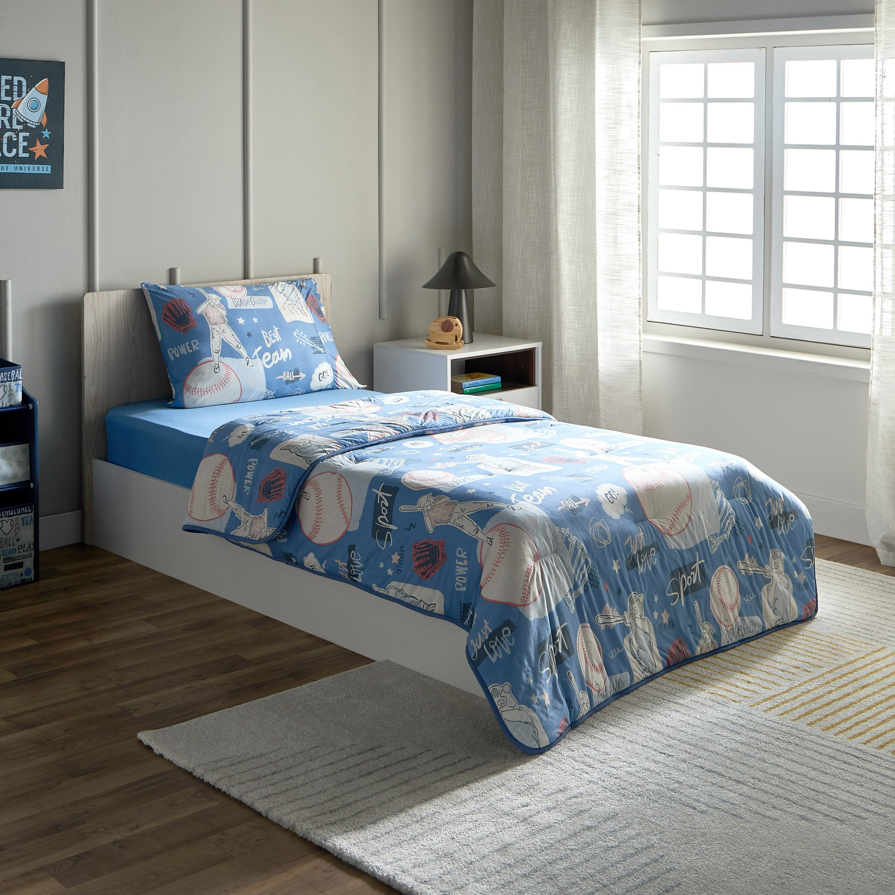 طقم لحاف جيرسي فردي من ألياف دقيقة قطعتين بطبعات تيم من أركيد - 135x220 سم-hbxhomeware-hbxkidsandyouth-image-1