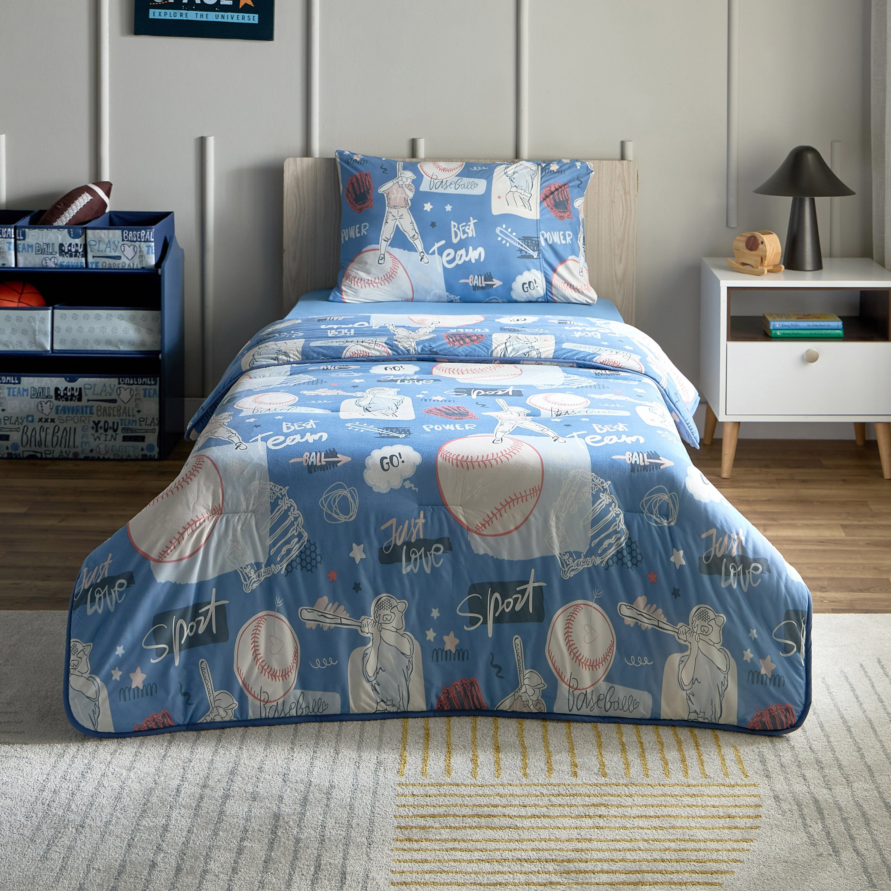 طقم لحاف جيرسي فردي من ألياف دقيقة قطعتين بطبعات تيم من أركيد - 135x220 سم-hbxhomeware-hbxkidsandyouth-image-2