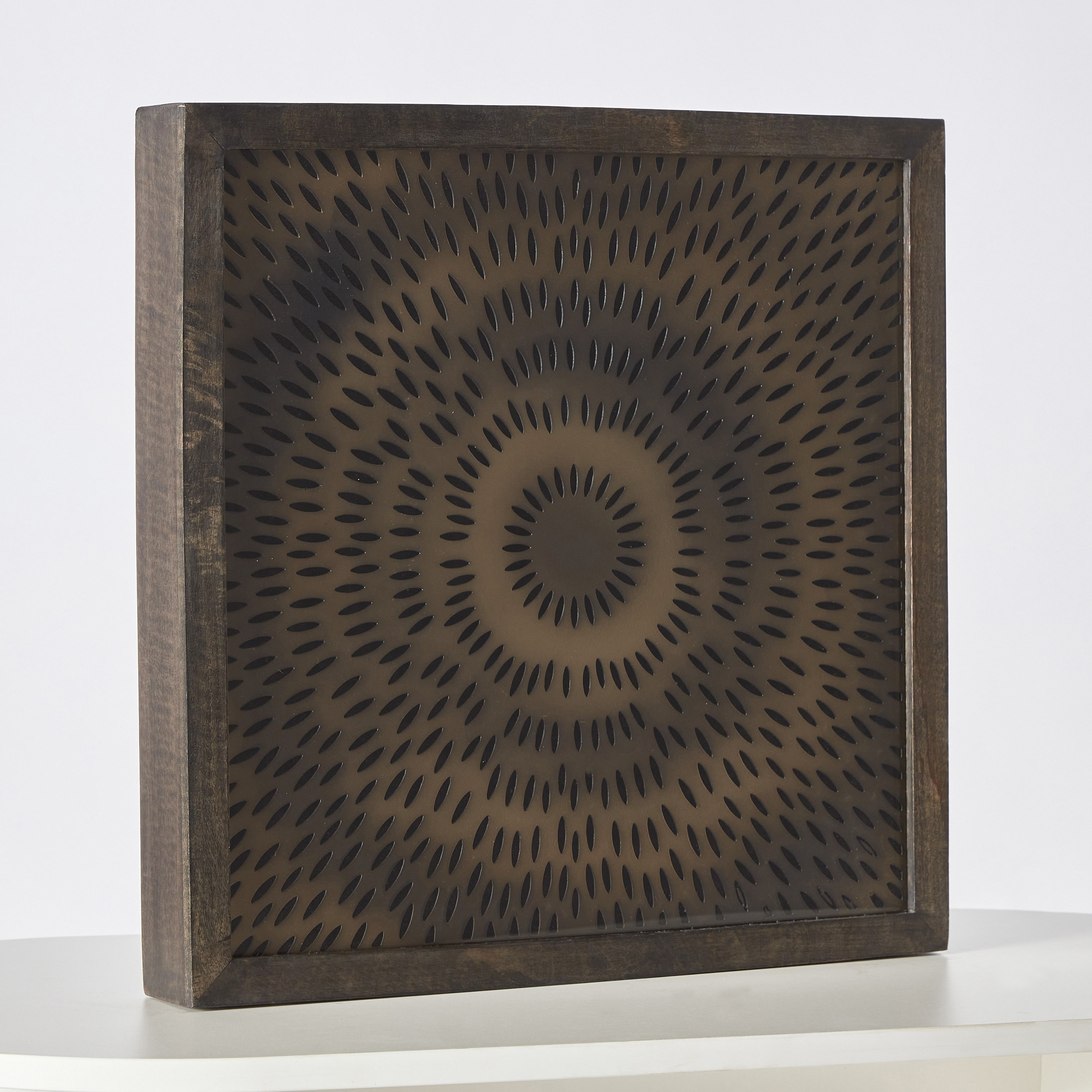 صندوق ظلال بفن معدني وإطار من خشب المانجو من إيلان- 48x48x6.5 سم-hbxlivingroom-walldecor-wallart-image-5