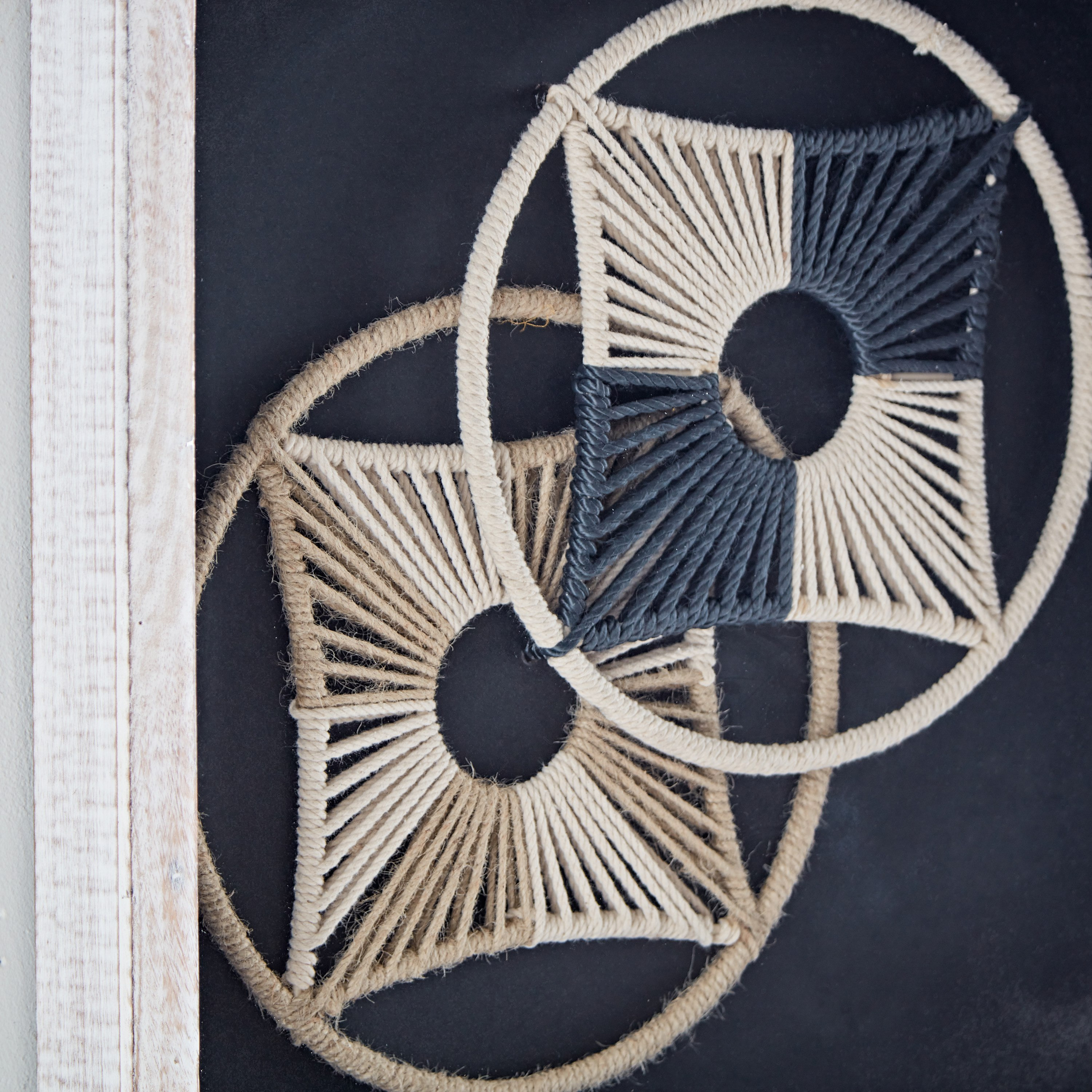 Elan Natural Woven Art Shadow Box with Mango Wood Frame - 48x48x6.5 cm-hbxlivingroom-walldecor-wallart-image-3