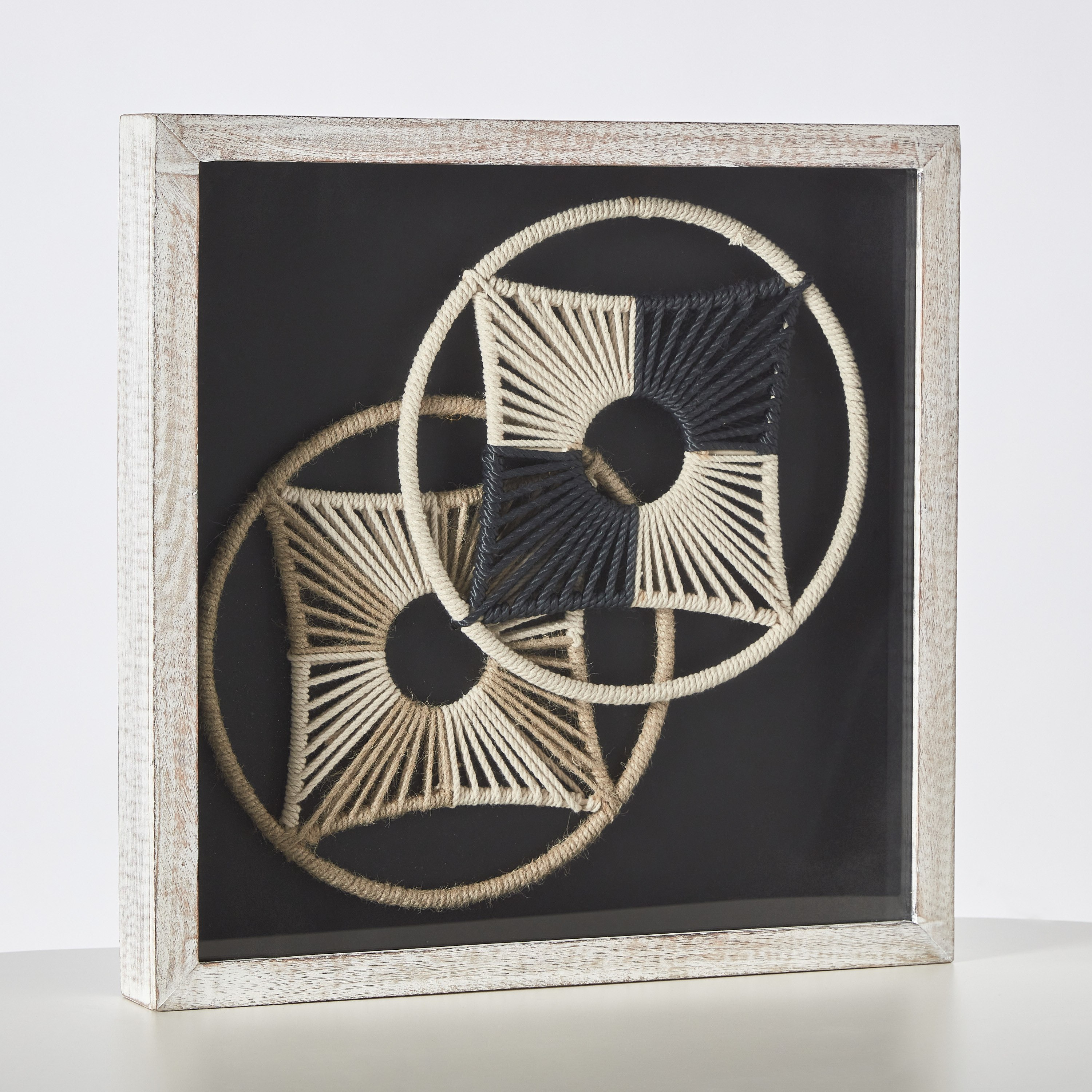 Elan Natural Woven Art Shadow Box with Mango Wood Frame - 48x48x6.5 cm-hbxlivingroom-walldecor-wallart-image-5
