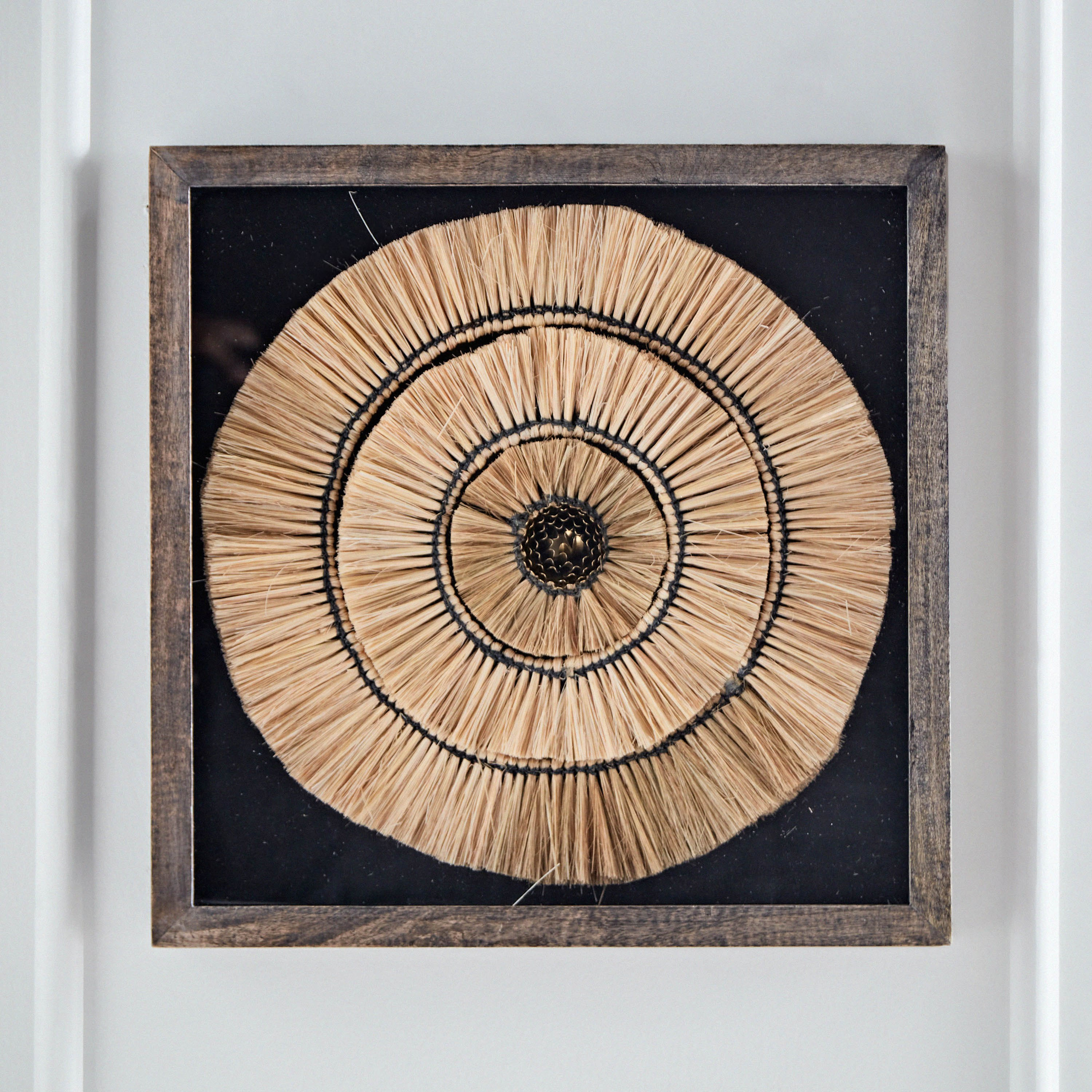 Elan Natural Woven Art Shadow Box with Mango Wood Frame - 48x48x6.5 cm-hbxlivingroom-walldecor-wallart-image-1
