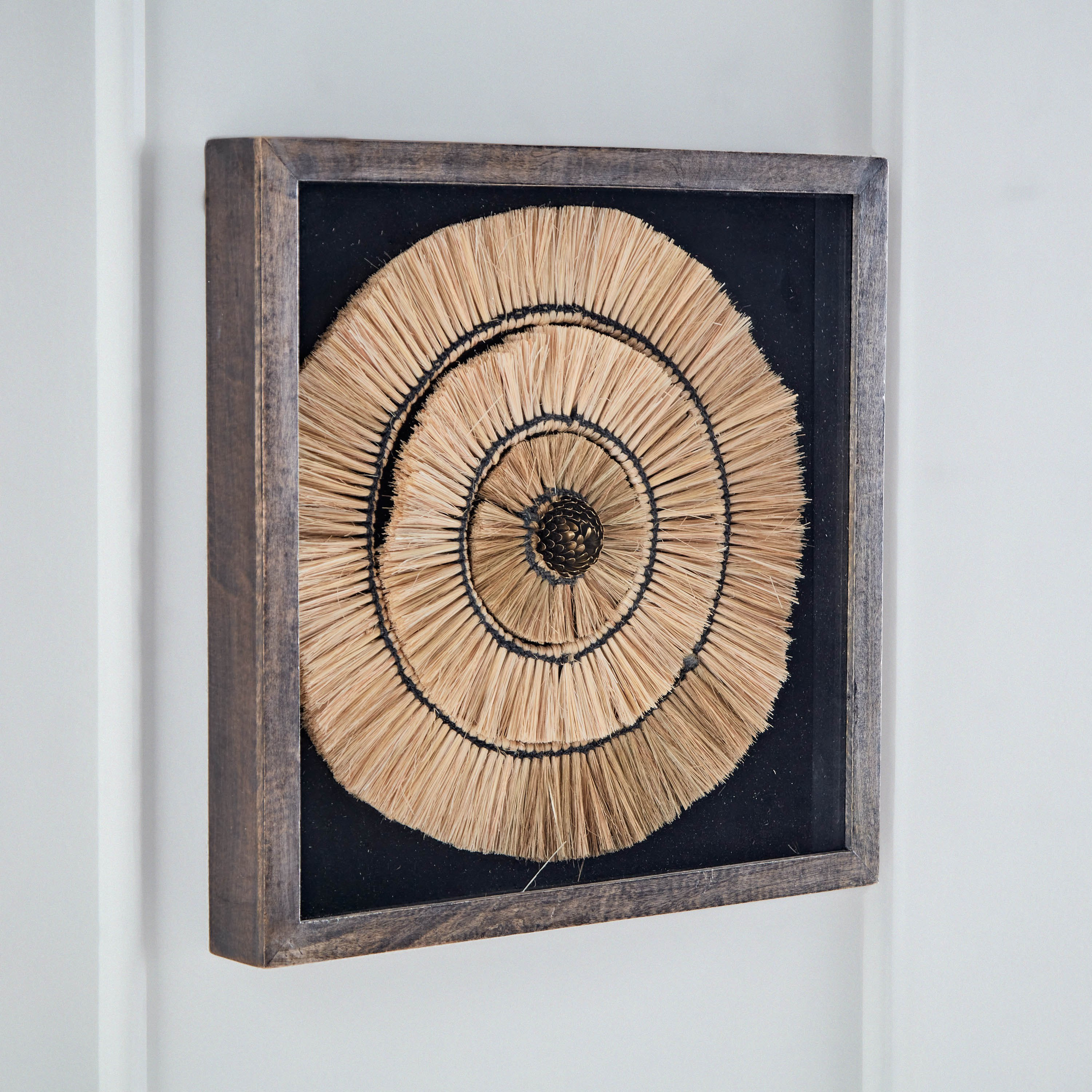 Elan Natural Woven Art Shadow Box with Mango Wood Frame - 48x48x6.5 cm-hbxlivingroom-walldecor-wallart-image-2