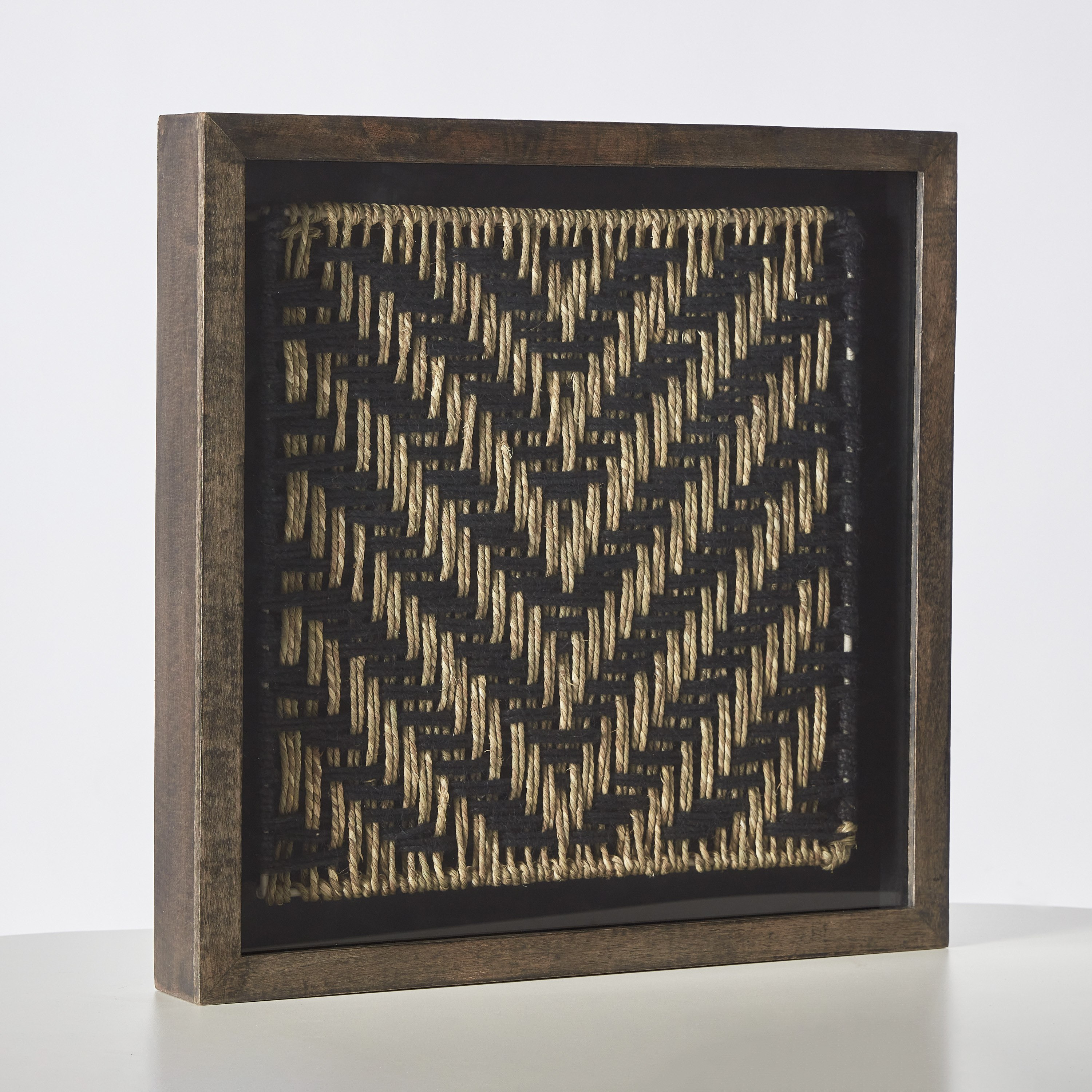 Elan Natural Woven Art Shadow Box with Mango Wood Frame - 48x48x6.5 cm-hbxlivingroom-walldecor-wallart-image-5