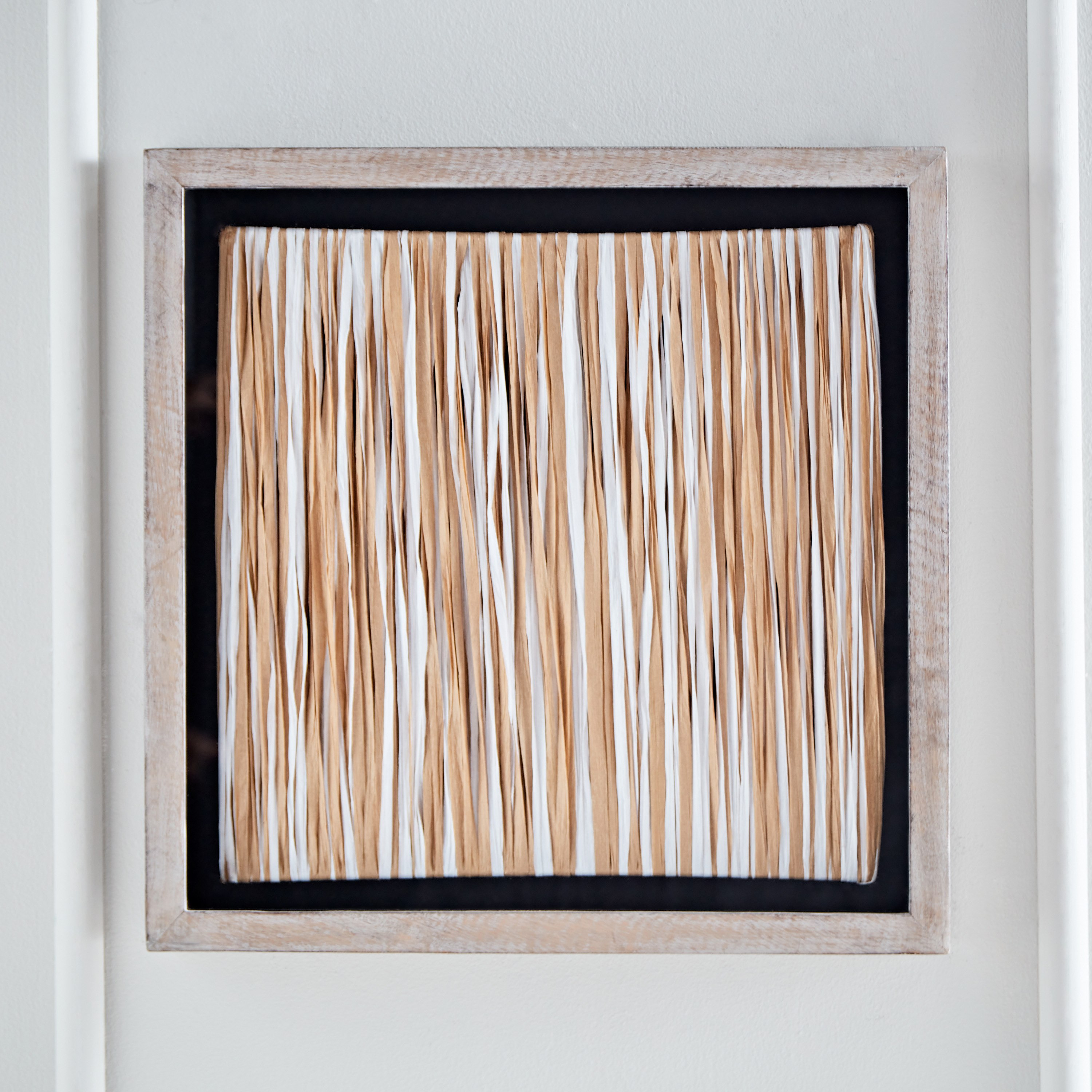 Elan Shadow Box with Natural Mango Wood Frame and Natural Woven Art - 48x48x6.5 cm-hbxlivingroom-walldecor-wallart-image-1
