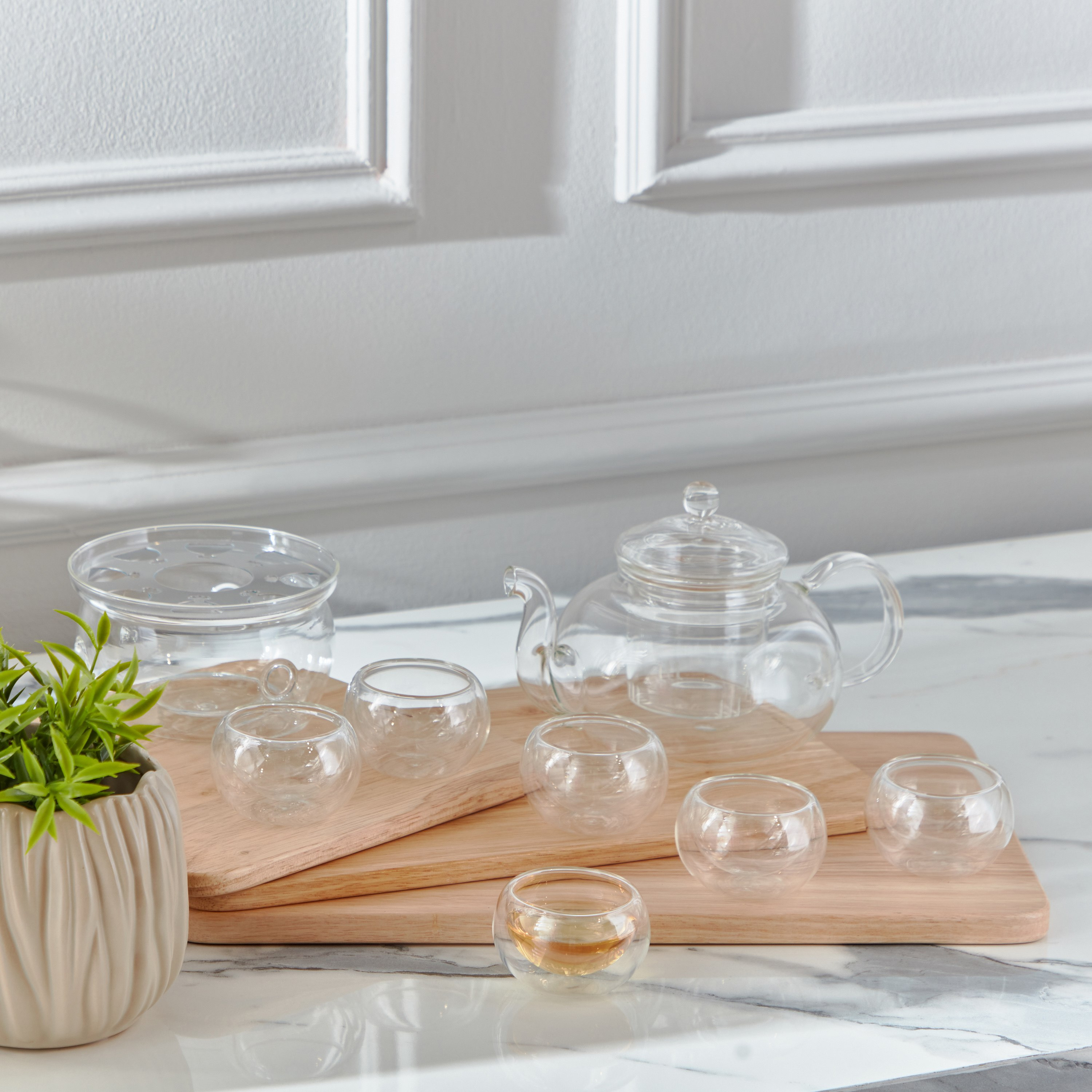 Sip Savor 8-Piece Borosilicate Glass Tea Set - 60 ml + 800 ml-hbxhomeware-diningandtabletop-coffeeandteasets-image-1