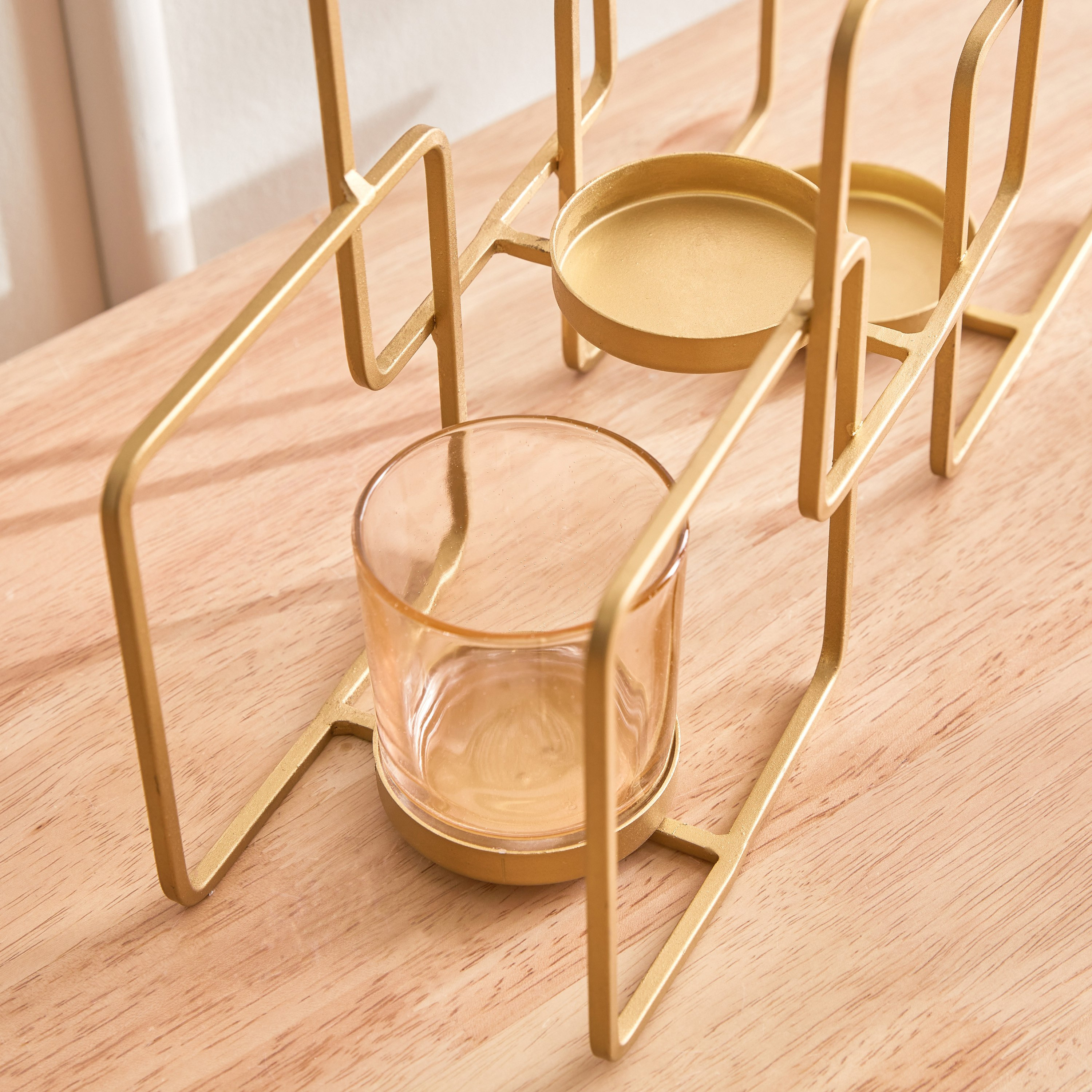 حامل نذري معدن مع حامل من ليفين - 34x10.5x21.3 سم-hbxlivingroom-decorandaccessories-candleholders-image-4
