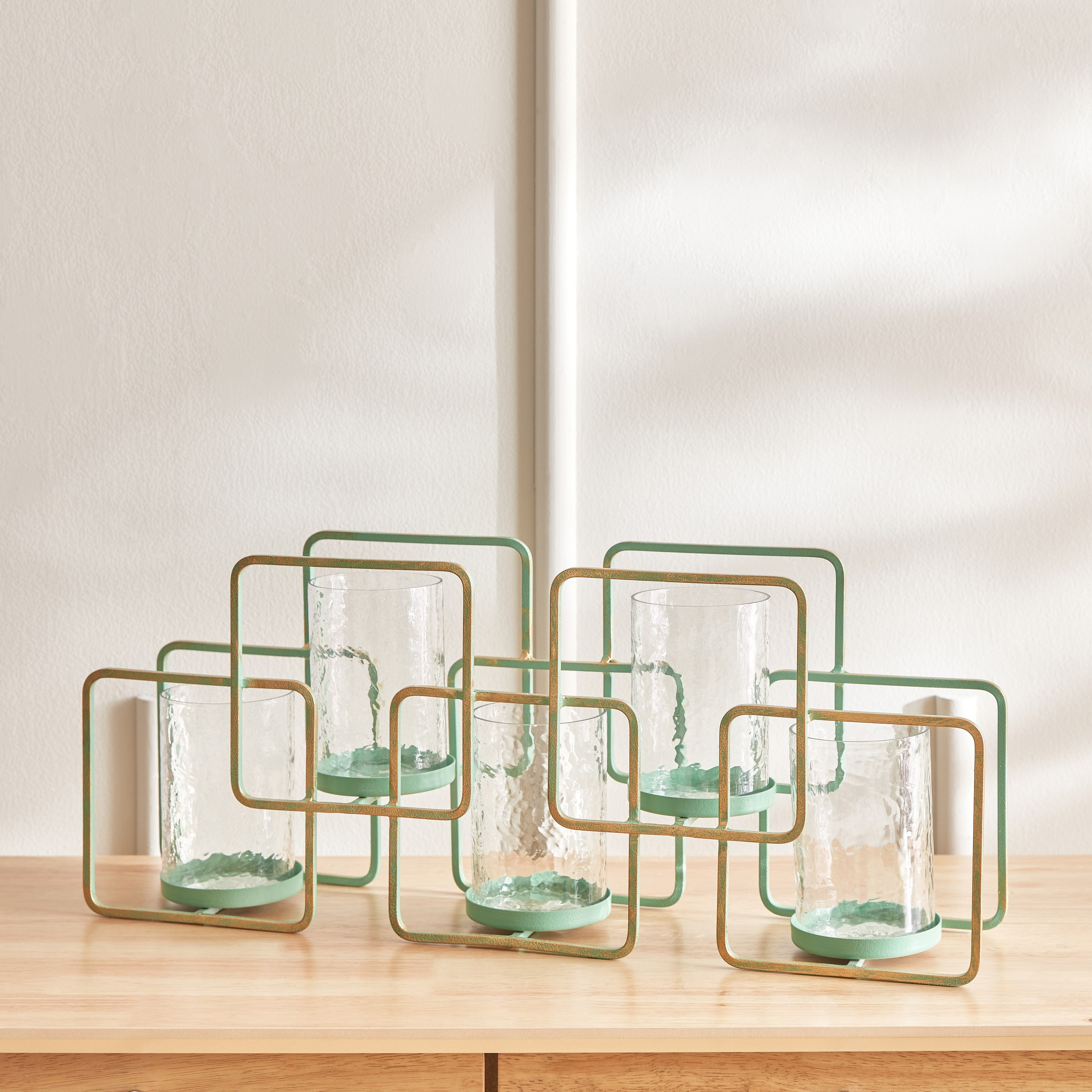 حامل فوتيف معدن بحامل معدني من ليفين - 59x14x24.5 سم-hbxlivingroom-decorandaccessories-candleholders-image-2