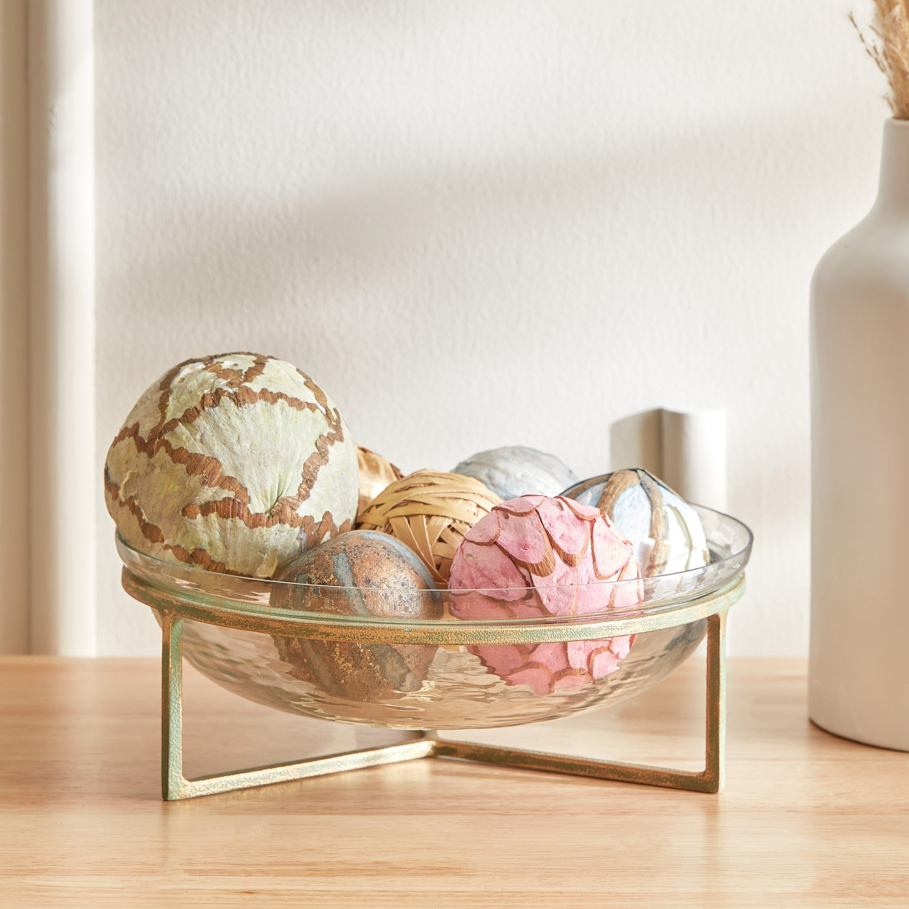 Levin Glass Decorative Bowl with Stand - 25x25x7 cm-hbxdecorandfurnishings-homeaccessories-bowls-image-1
