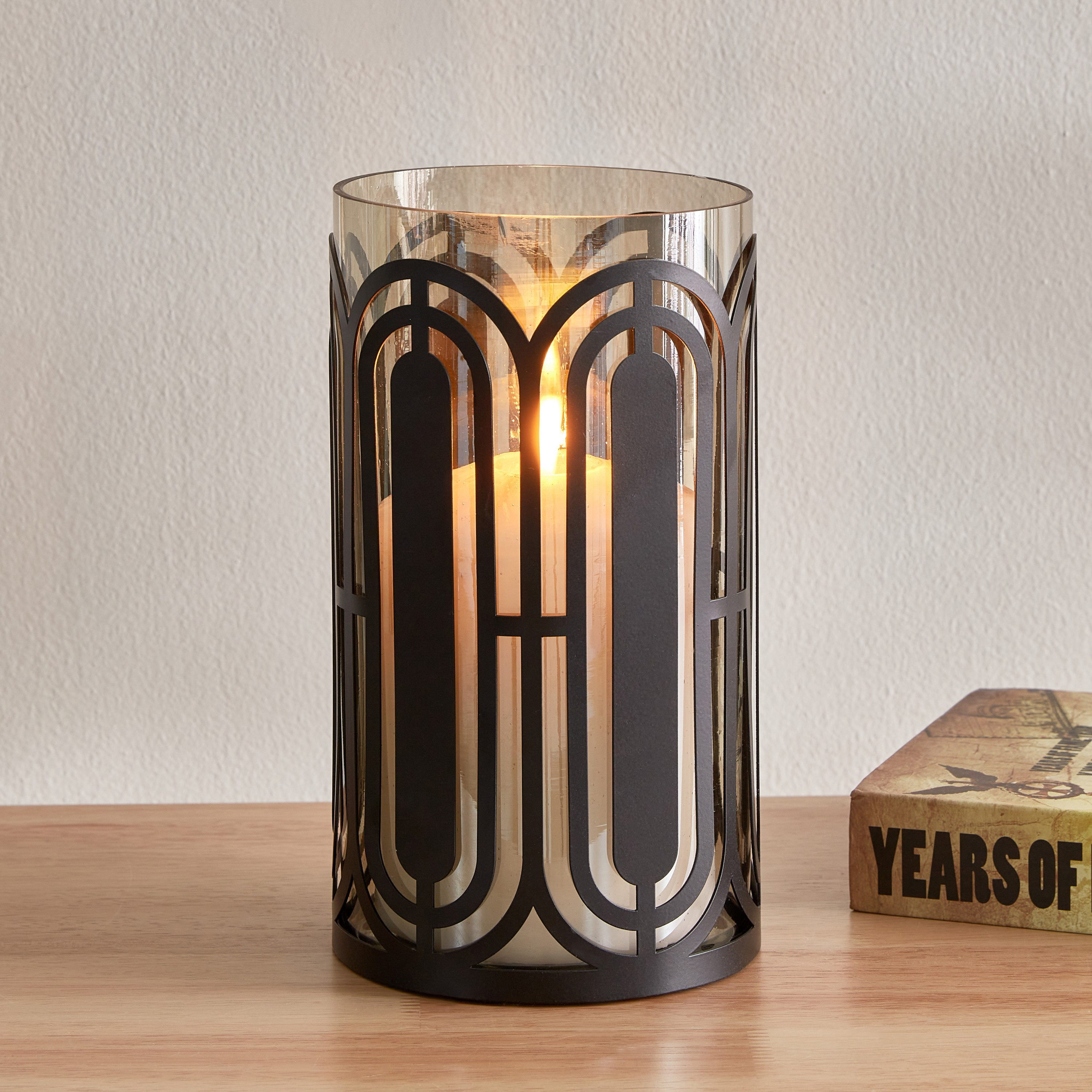 حامل شموع فانوس معدن من ليفين - 13x13x23.5 سم-hbxlivingroom-decorandaccessories-candleholders-image-1