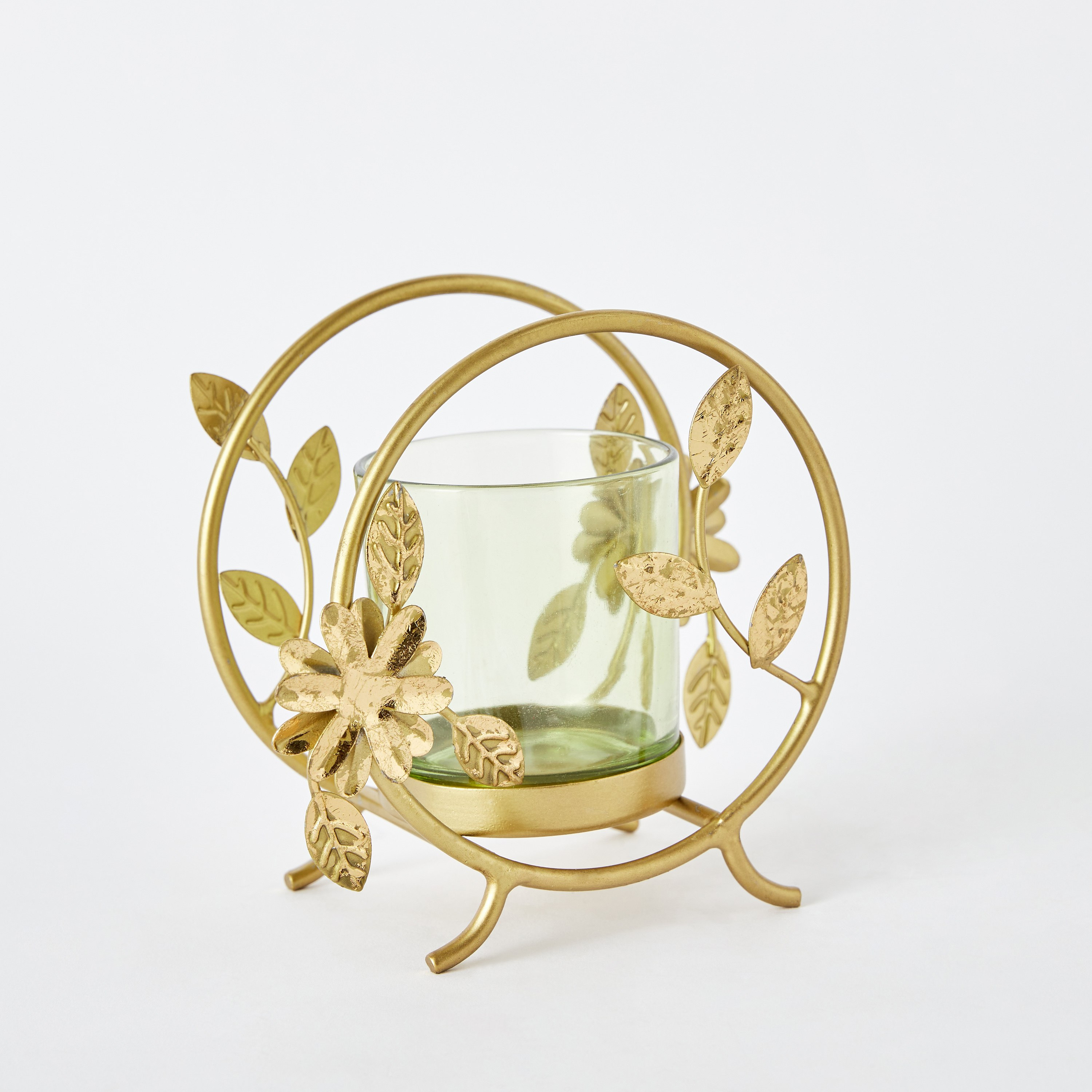 Levin Metal Leaf Tealight Holder - 15x95x14 cm-hbxlivingroom-decorandaccessories-candleholders-image-6