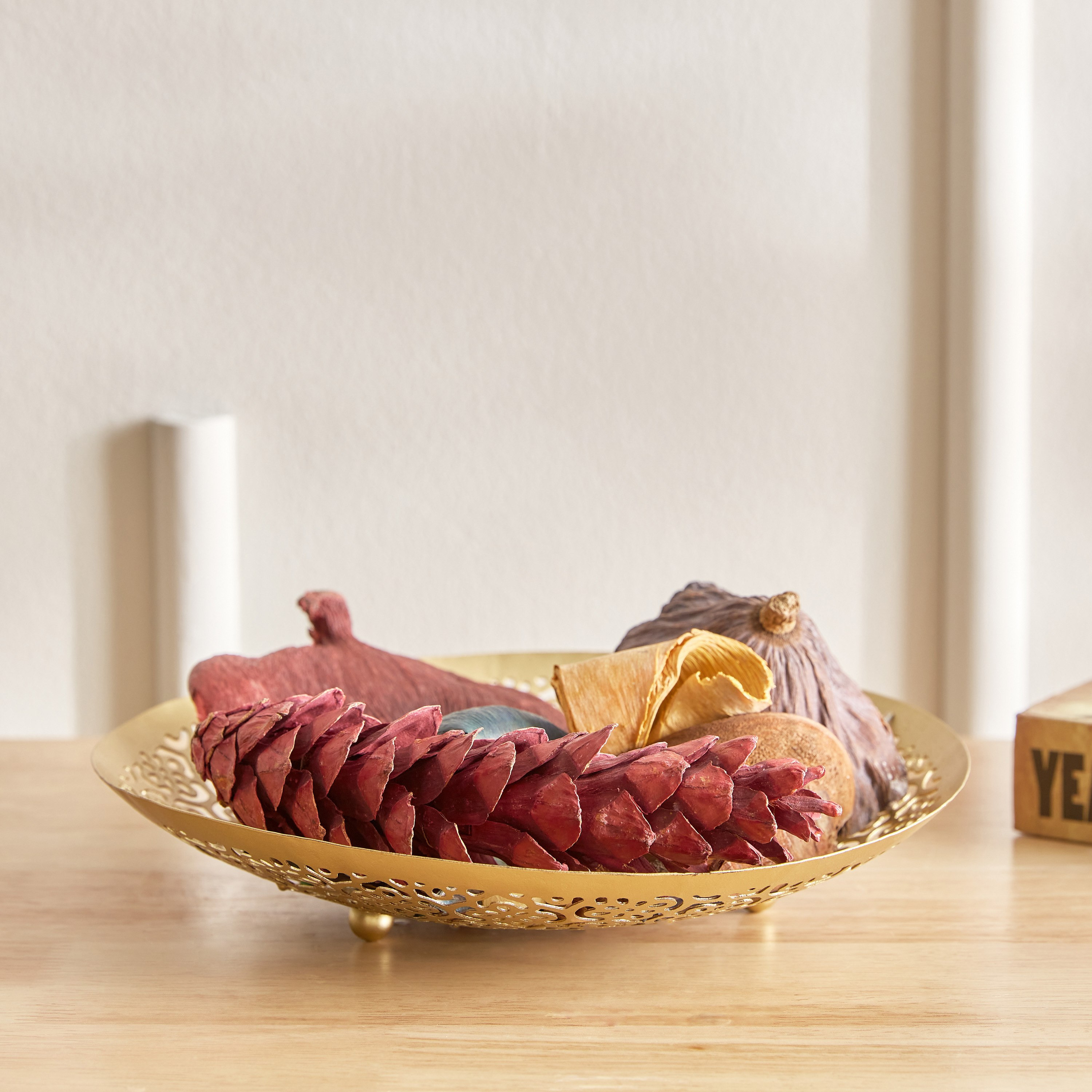Levin Metal Baroque Cutwork Decorative Platter - 24.5x24.5x4 cm-PROMO_HB_AE_B2G2_011025-image-1
