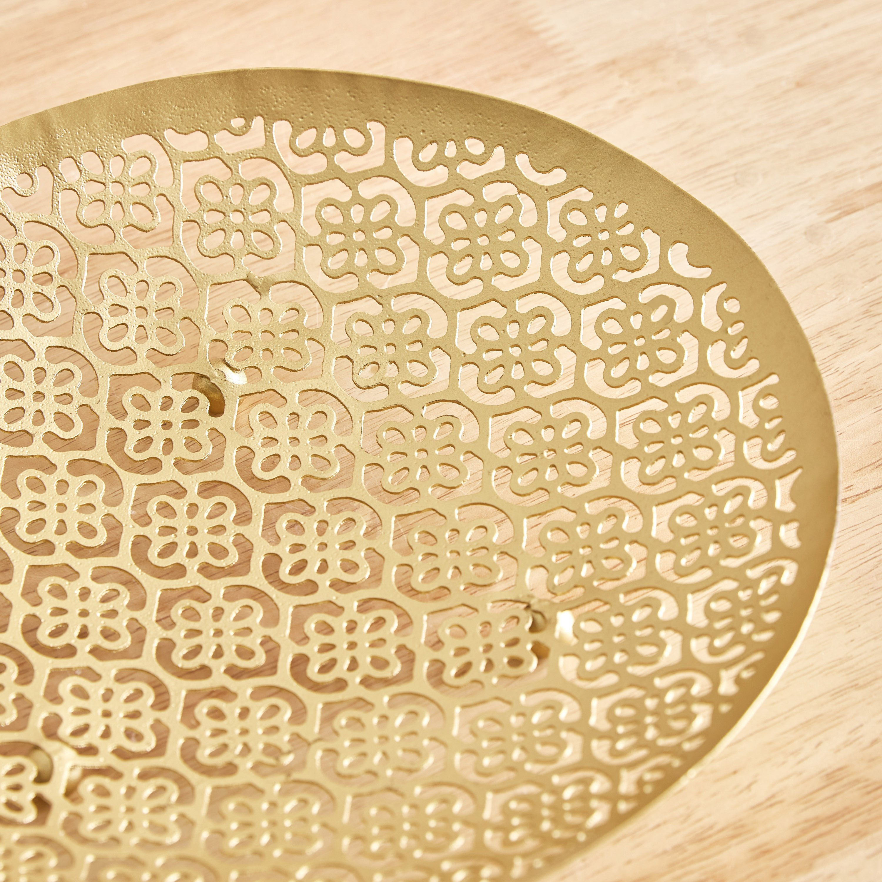 Levin Metal Baroque Cutwork Decorative Platter - 24.5x24.5x4 cm-PROMO_HB_AE_B2G2_011025-image-4