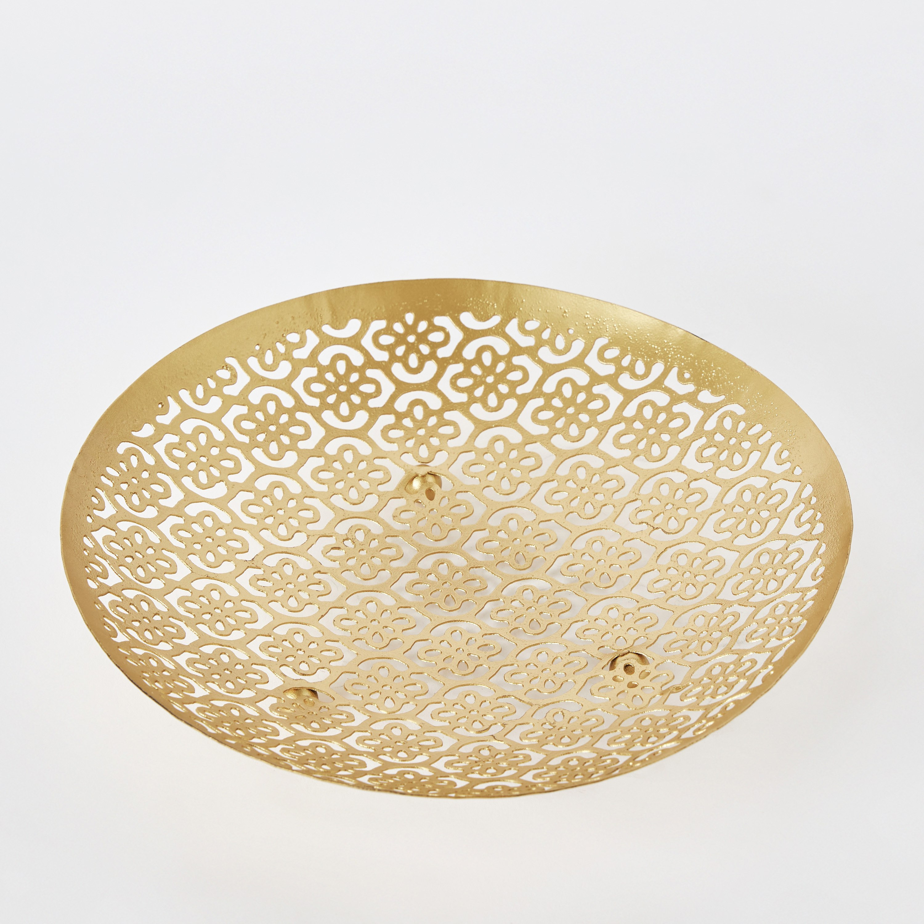 Levin Metal Baroque Cutwork Decorative Platter - 24.5x24.5x4 cm-PROMO_HB_AE_B2G2_011025-image-6
