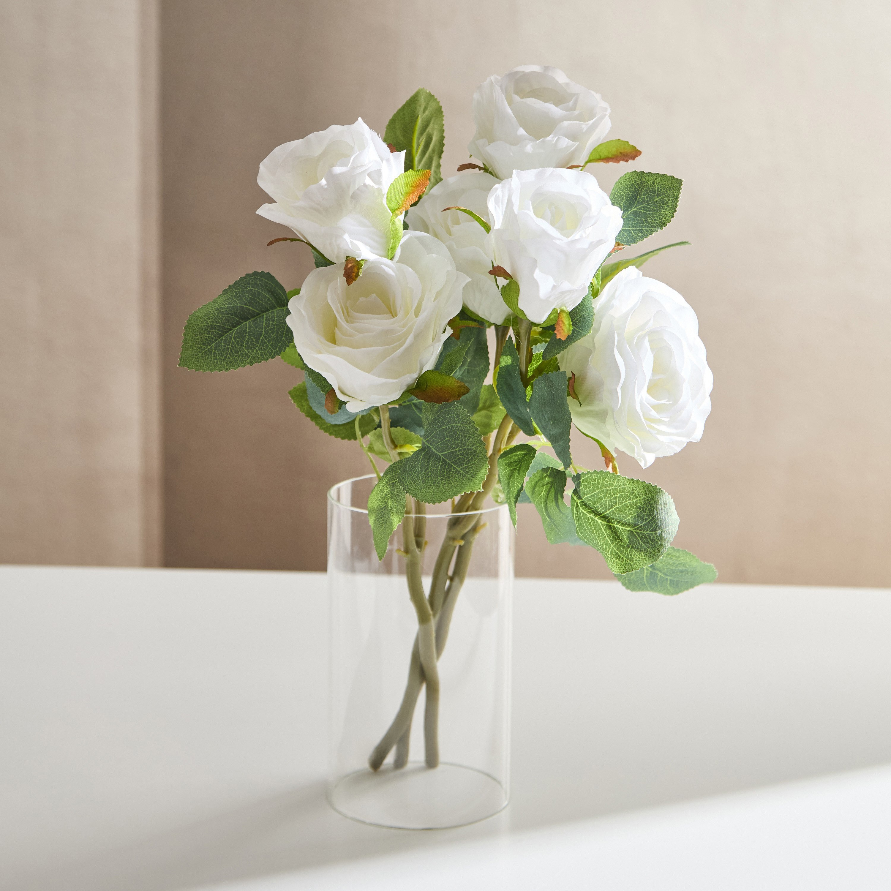 Siera 6-Flower Rose Bouquet - 40 cm-hbxdecorandfurnishings-homeaccessories-artificialflowersandplants-image-1