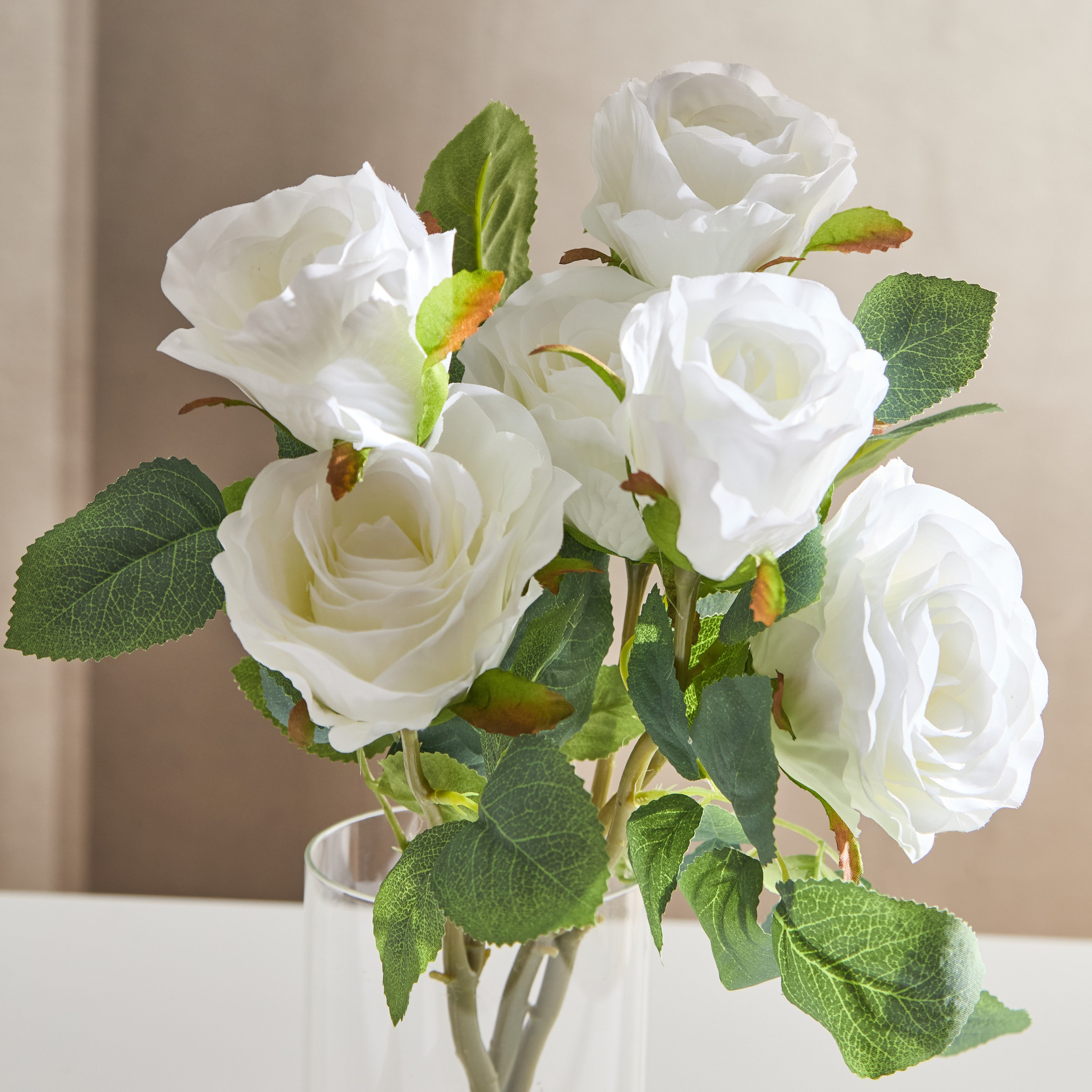 Siera 6-Flower Rose Bouquet - 40 cm-hbxdecorandfurnishings-homeaccessories-artificialflowersandplants-image-2