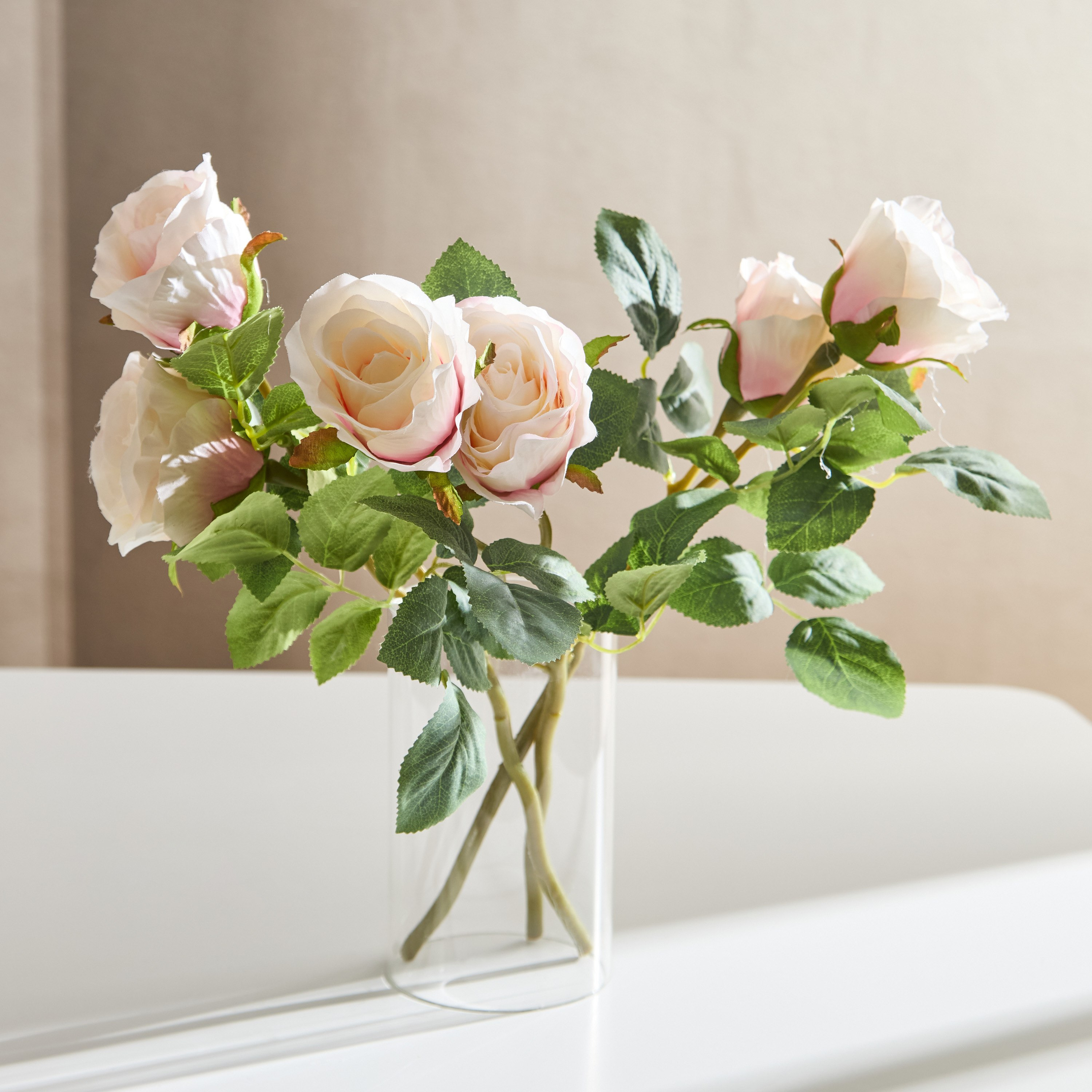 Siera Rose Bouquet with 6-Flowers - 40 cm-hbxdecorandfurnishings-homeaccessories-artificialflowersandplants-image-1