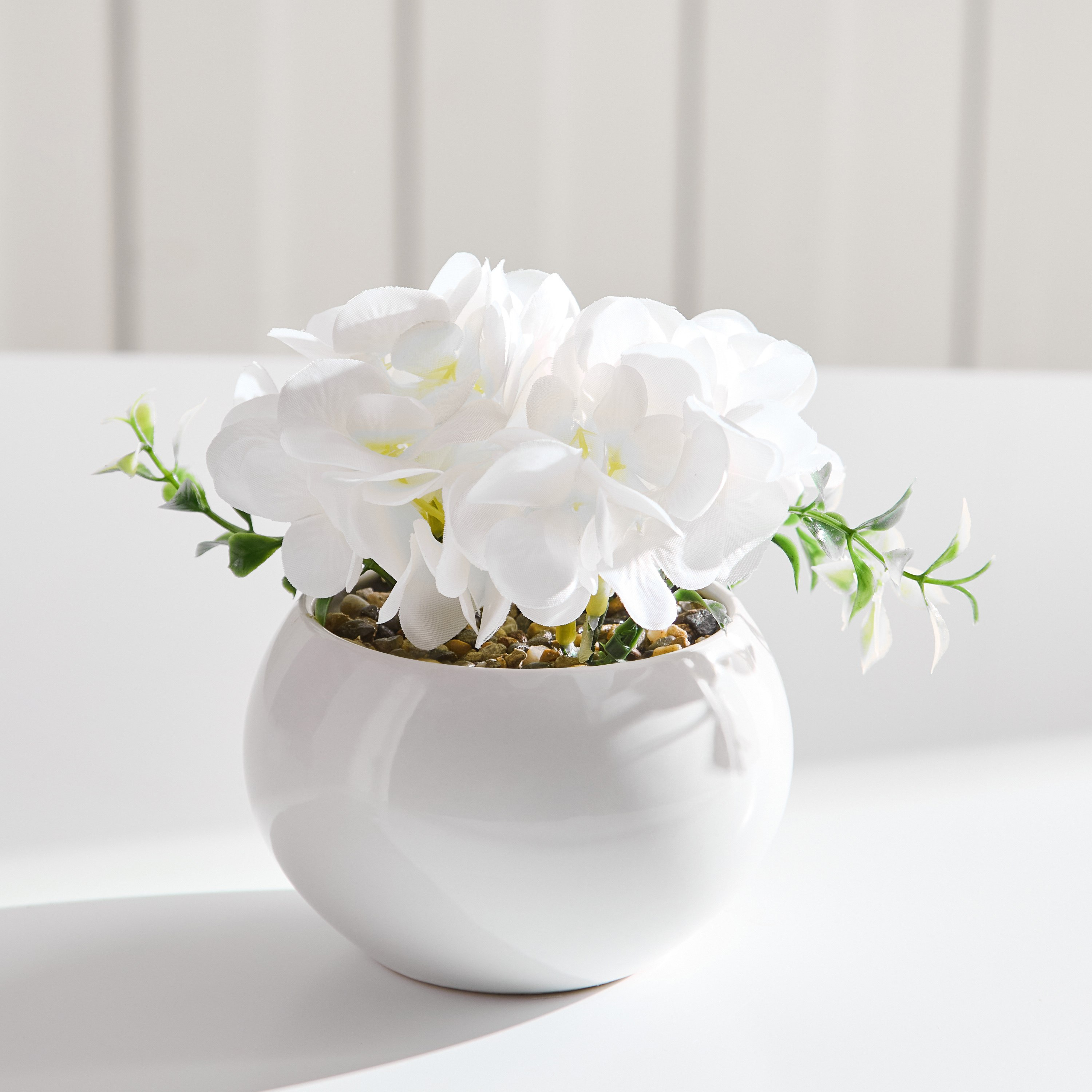 Siera Hydrangea Flower Potted Plant with Ceramic Pot - 6x6x12 cm-hbxhomeware-hbxdecorandfurnishings-image-1