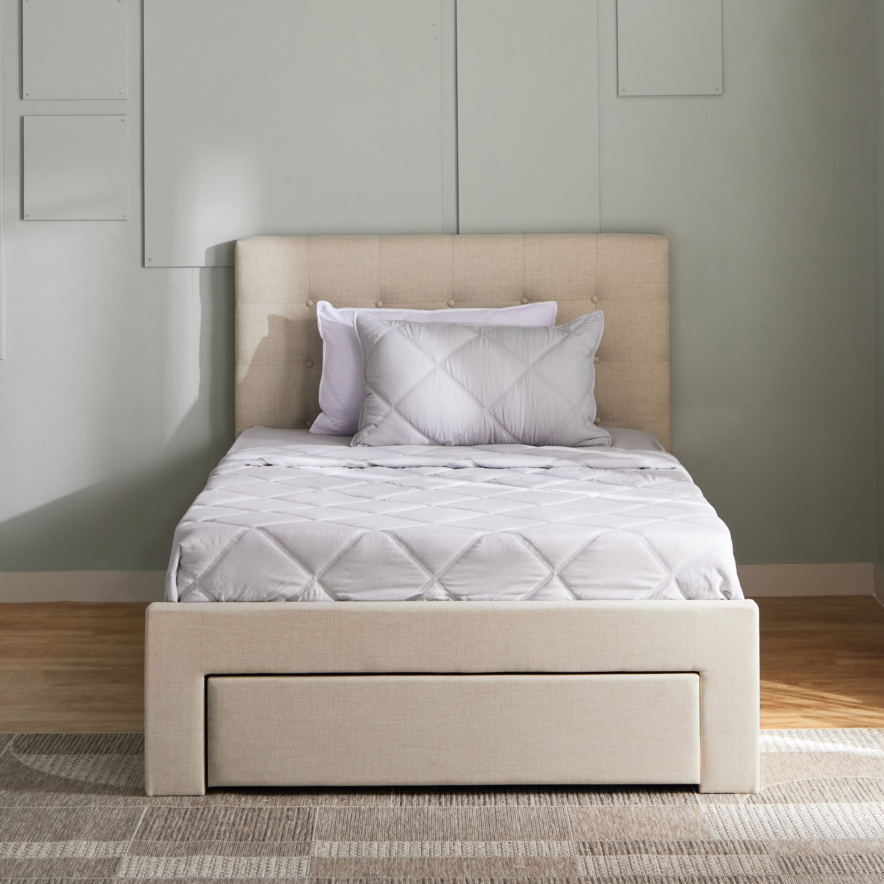 Movo Oakland Neo Upholstered Twin Bed with Drawer - 120x200 cm-hbxfurniture-kidsroom-kidsroomsets-twin-image-3