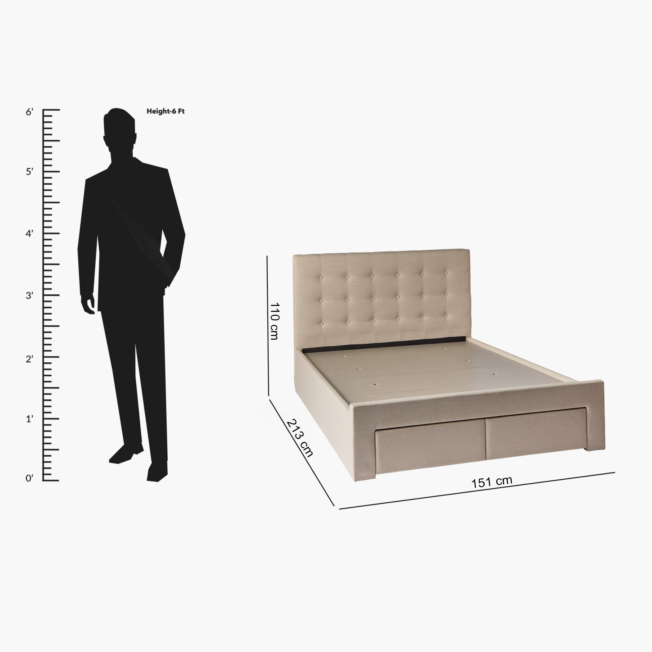Movo Oakland Neo Upholstered Twin Bed with 2 Drawers - 140x200 cm-hbxfurniture-kidsroom-kidsroomsets-twin-image-12