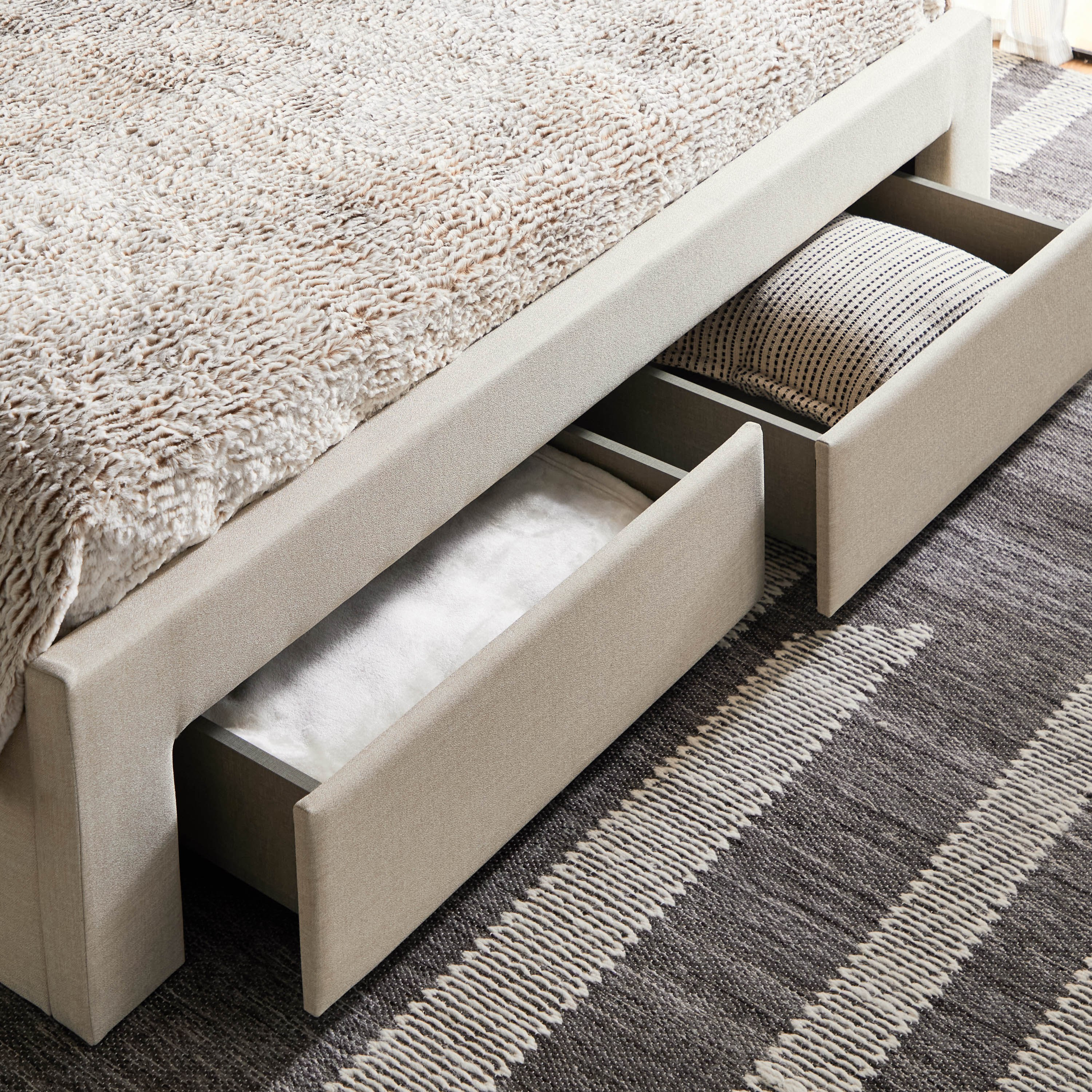 Movo Oakland Neo Upholstered Queen Bed with 2 Drawers - 160x200 cm-hbxbedroom-bedsandbedsets-beds-queen-image-4