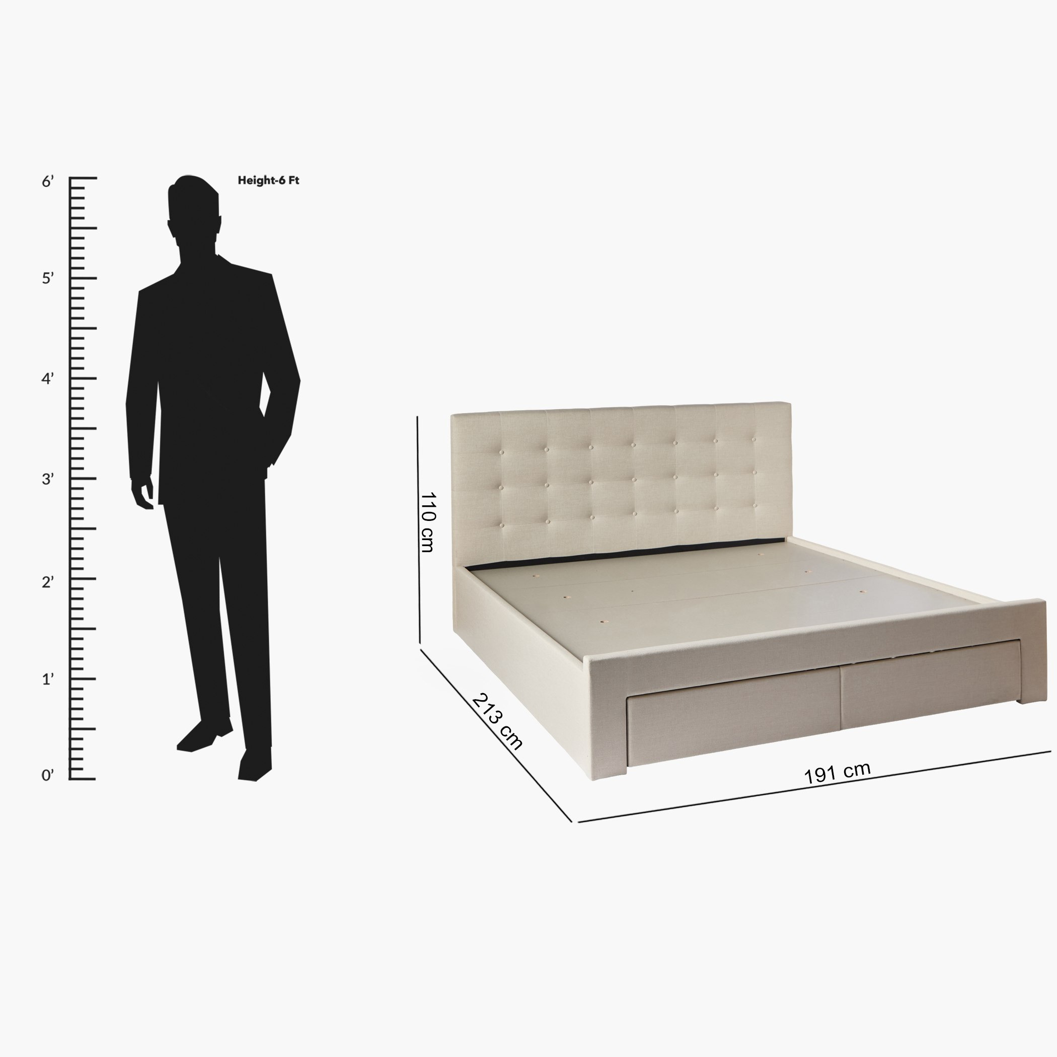 Movo Oakland Neo Upholstered King Bed with 2 Drawers - 180x200 cm-PROMO_HB_UAE_HBX10_250526-image-12