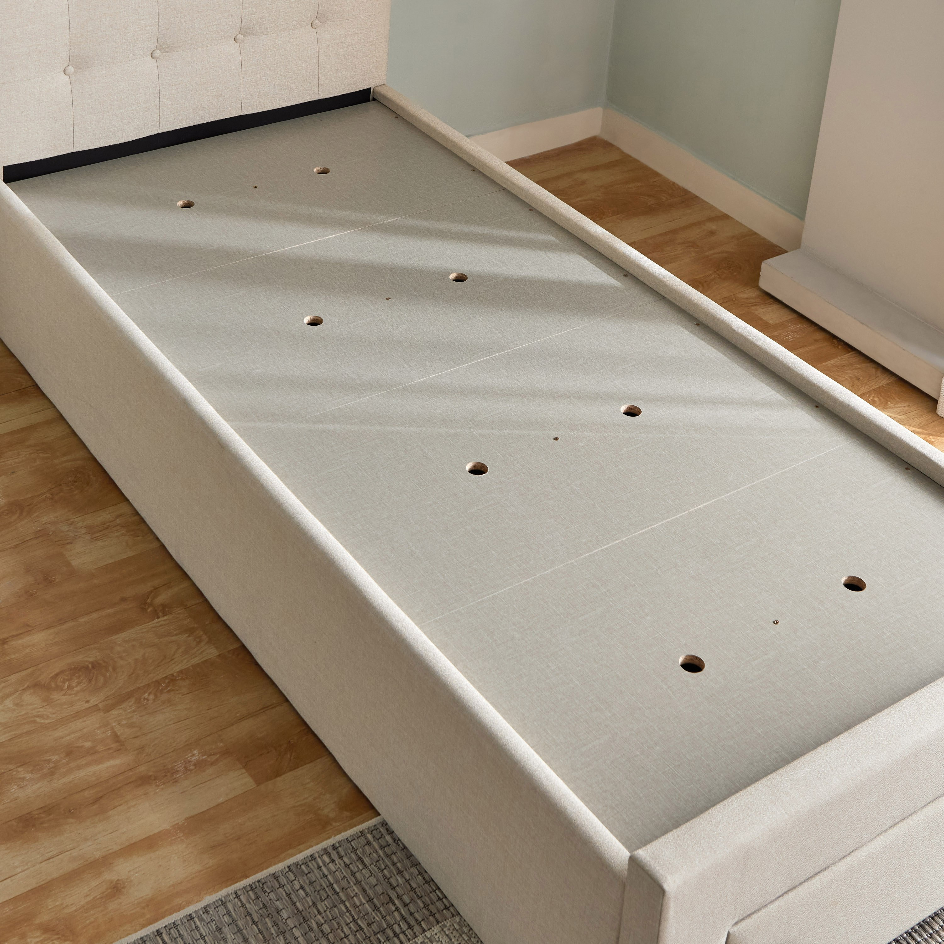 Movo Oakland Neo Upholstered Single Bed with Drawer - 90x200 cm-hbxkidsandyouth-bedsandbedsets-beds-single-image-7