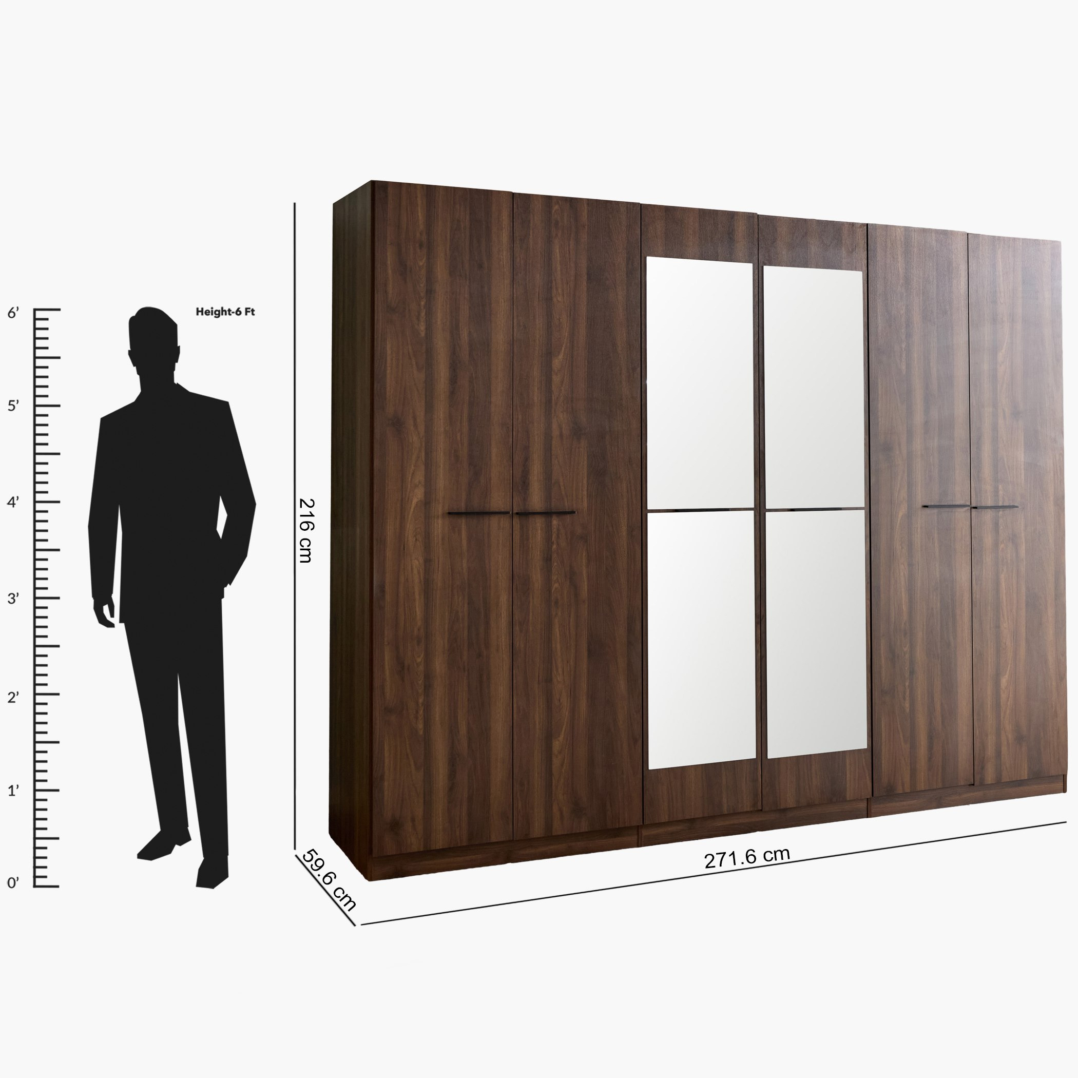Patara 6-Door Wardrobe with Mirror-hbxfurniture-wardrobes-image-12