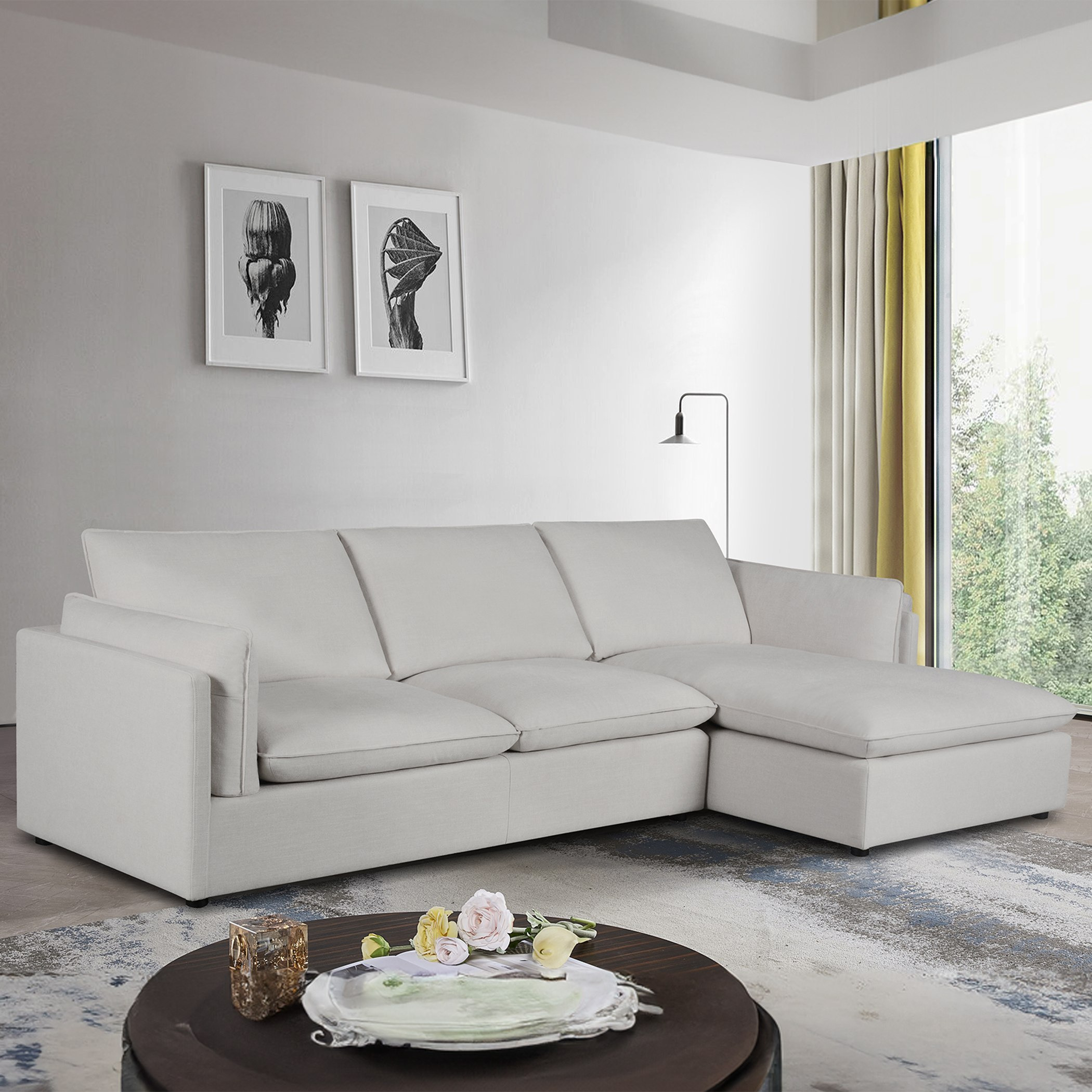 كنبة ركنية قماش يمين 4 مقاعد من بينين-hbxlivingroom-sofasandarmchairs-cornersofas-image-1