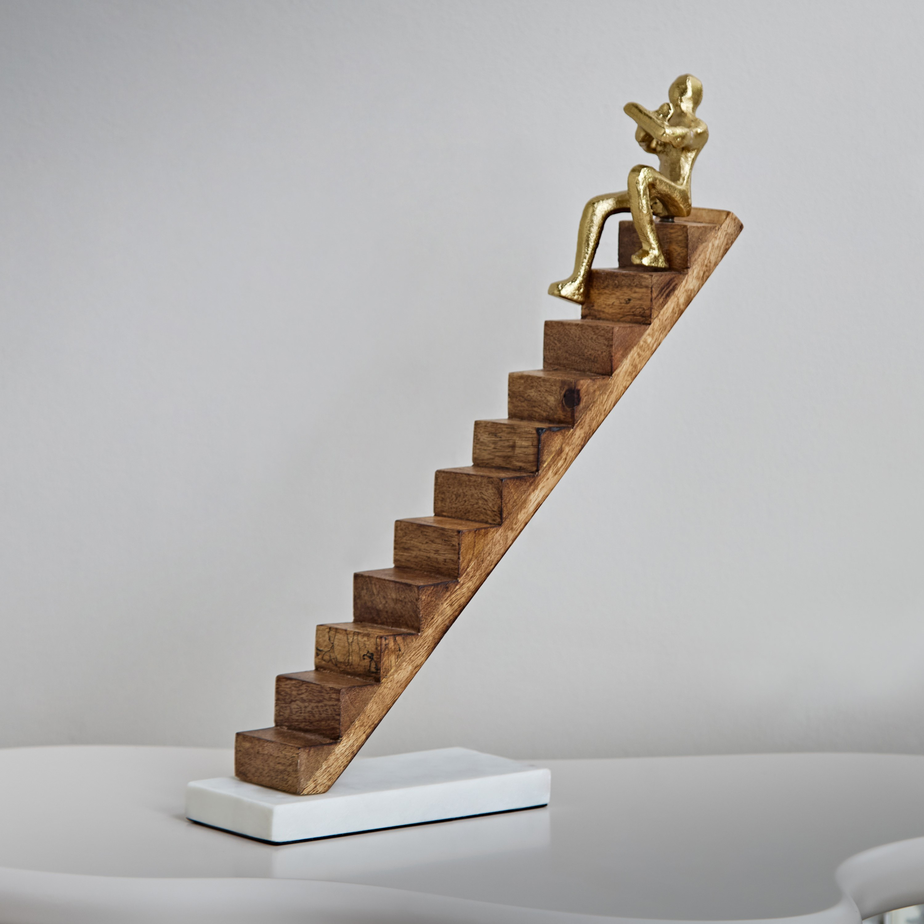 قطعة ديكور ألومنيوم بتصميم رجل بالخشب والحجر من أودين - 28x7x35 سم-hbxhomeware-homedecor-figurinesandornaments-image-2