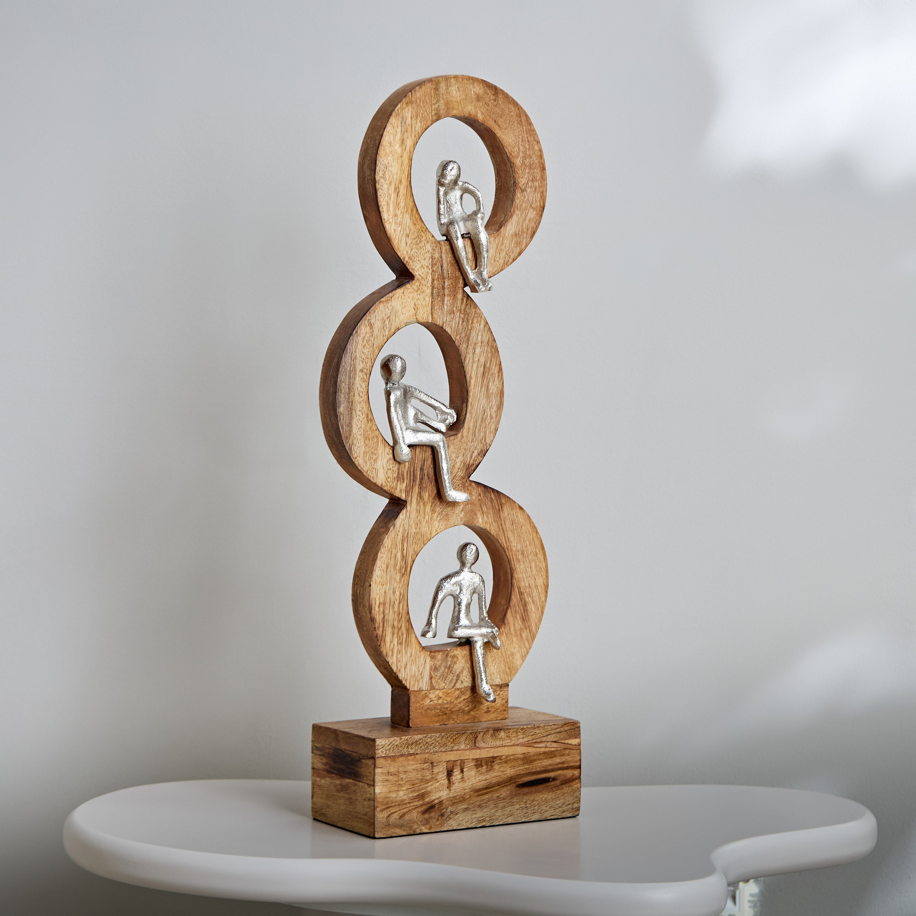 زينة ديكور حلقة خشبية مع تماثيل ألومنيوم من أودين - 18x9x55 سم-hbxhomeware-homedecor-figurinesandornaments-image-2
