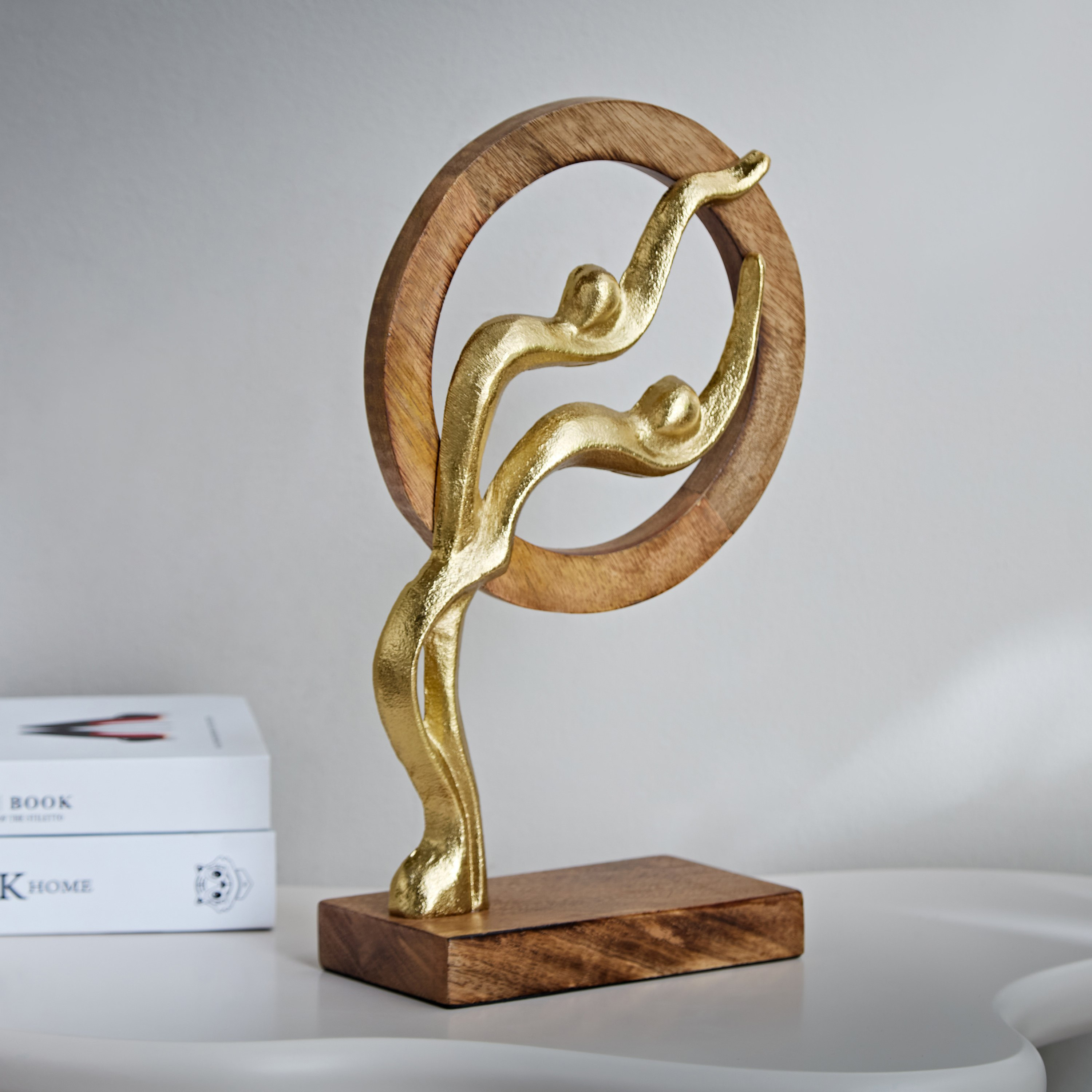 Odin Aluminum Sculpture with Wooden Ring - 20x7x31 cm-hbxhomeware-homedecor-figurinesandornaments-image-2