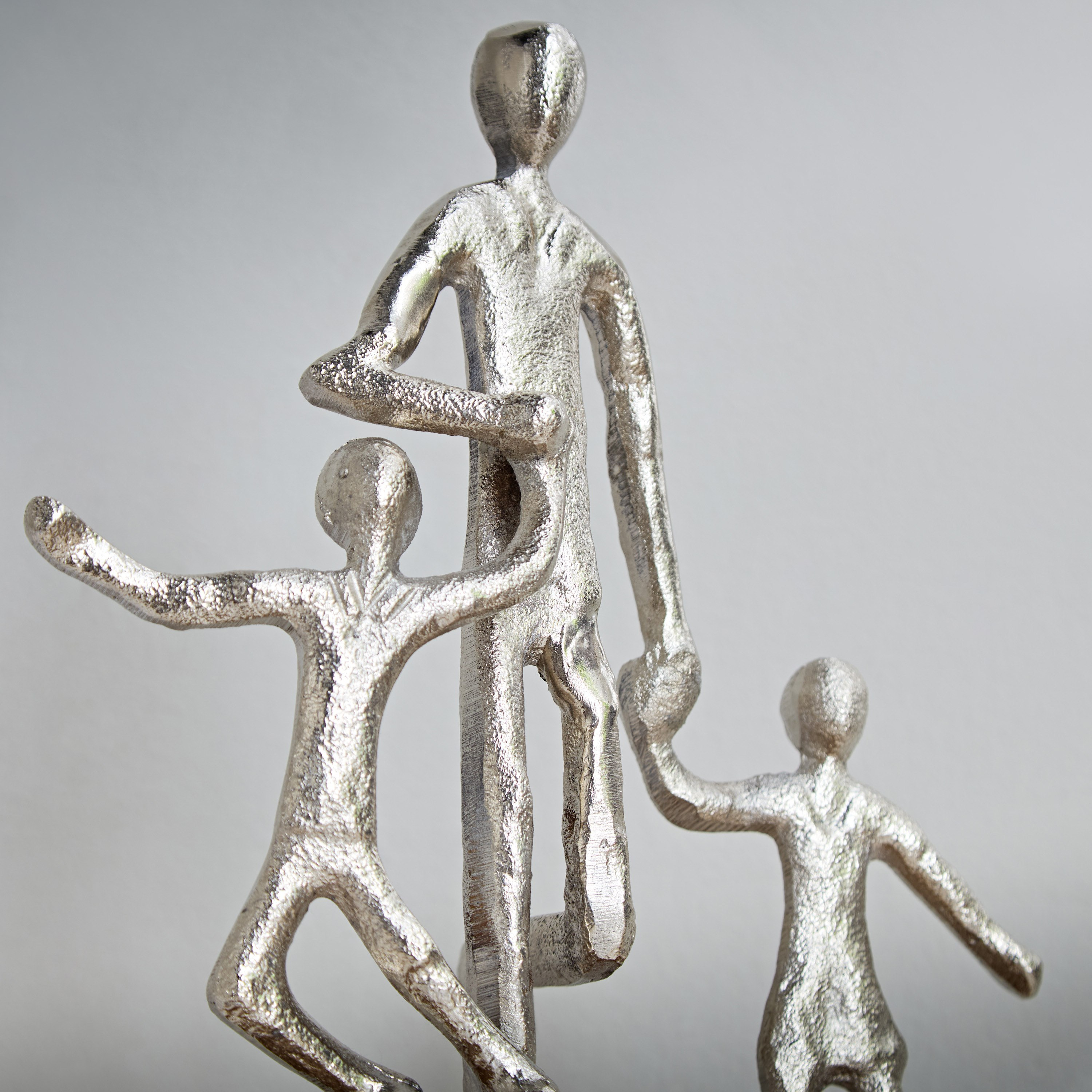 Odin Aluminum Family Sculpture with Wooden Base - 32x21x25 cm-hbxhomeware-homedecor-figurinesandornaments-image-3