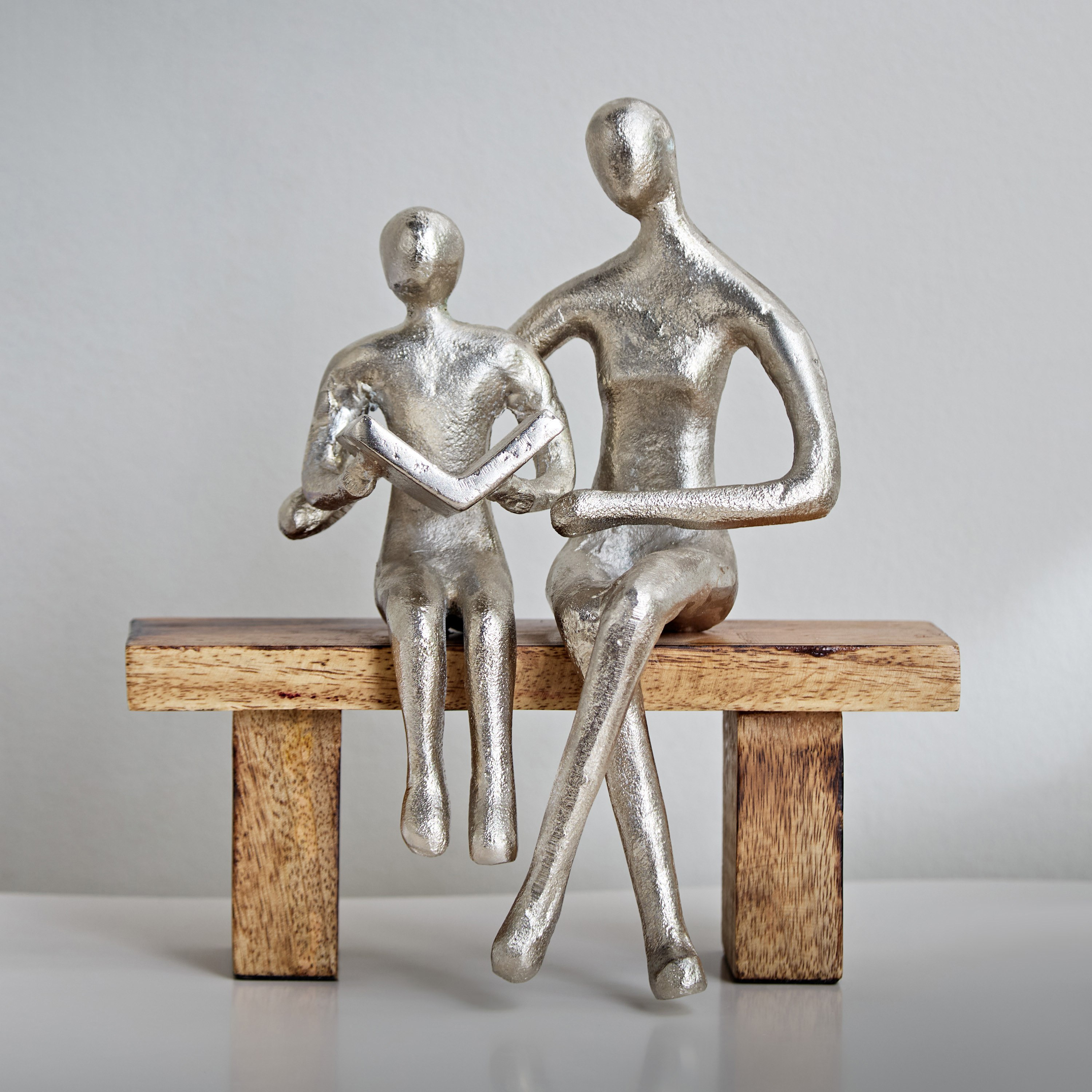 Odin Aluminum Study Sculpture on Bench - 17x7x22 cm-hbxhomeware-homedecor-figurinesandornaments-image-1