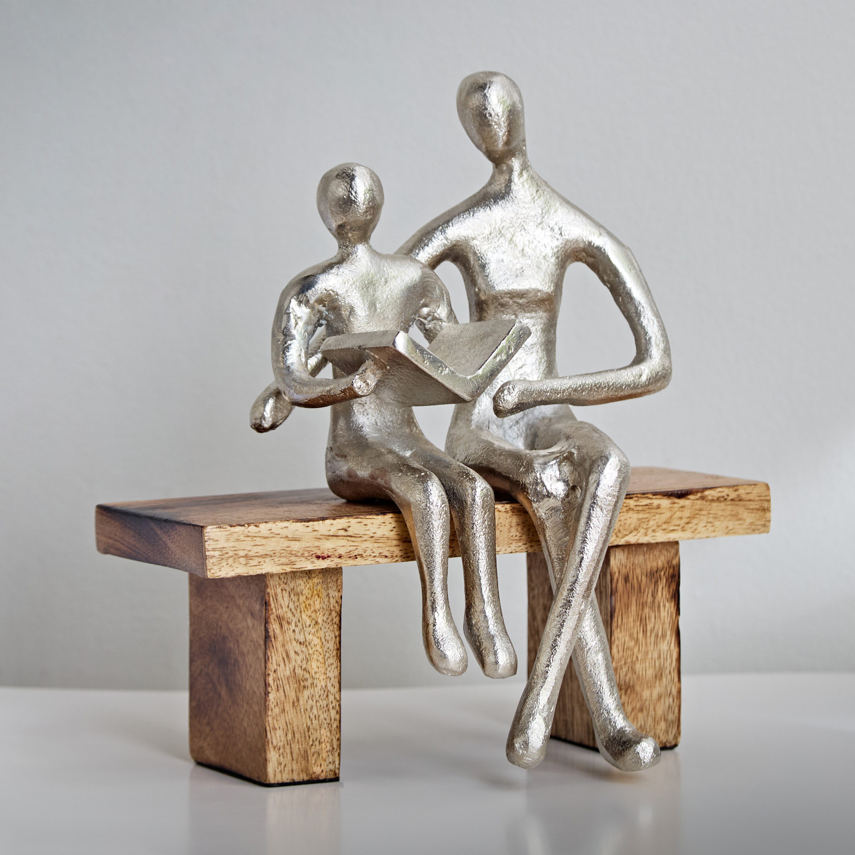 Odin Aluminum Study Sculpture on Bench - 17x7x22 cm-hbxhomeware-homedecor-figurinesandornaments-image-2
