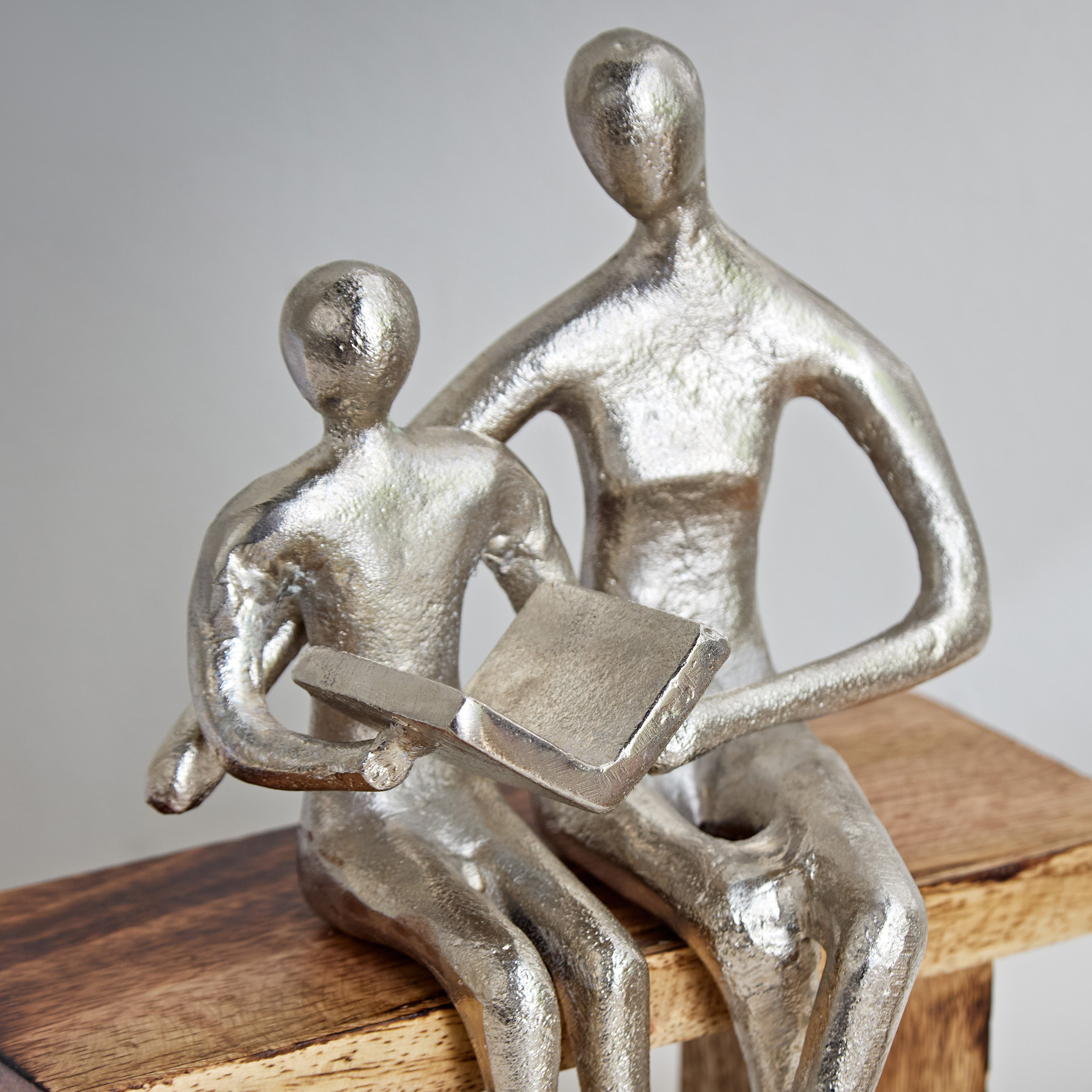 Odin Aluminum Study Sculpture on Bench - 17x7x22 cm-hbxhomeware-homedecor-figurinesandornaments-image-3