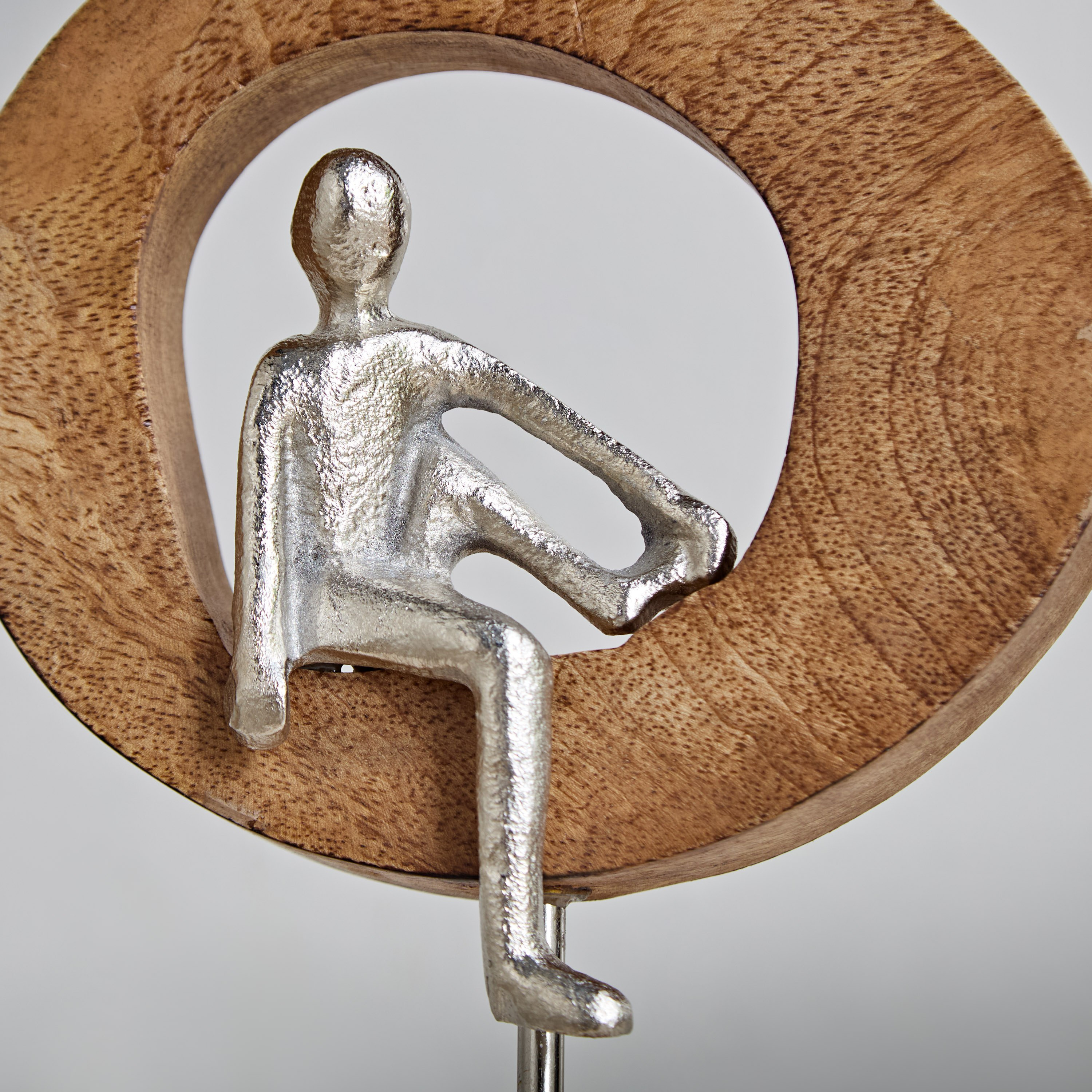 Odin Aluminum Sculpture with Wooden Base and Ring - 16x9x30 cm-hbxhomeware-homedecor-figurinesandornaments-image-3