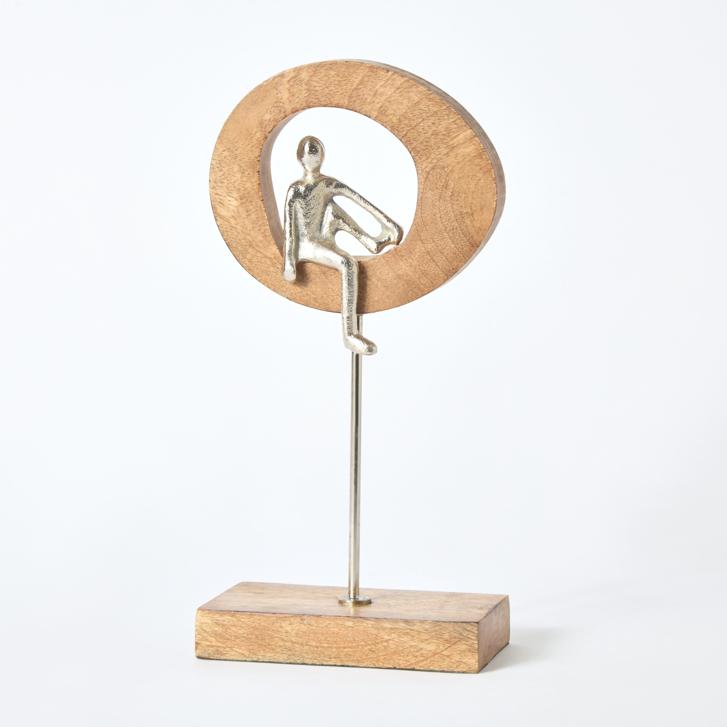 Odin Aluminum Sculpture with Wooden Base and Ring - 16x9x30 cm-hbxhomeware-homedecor-figurinesandornaments-image-5