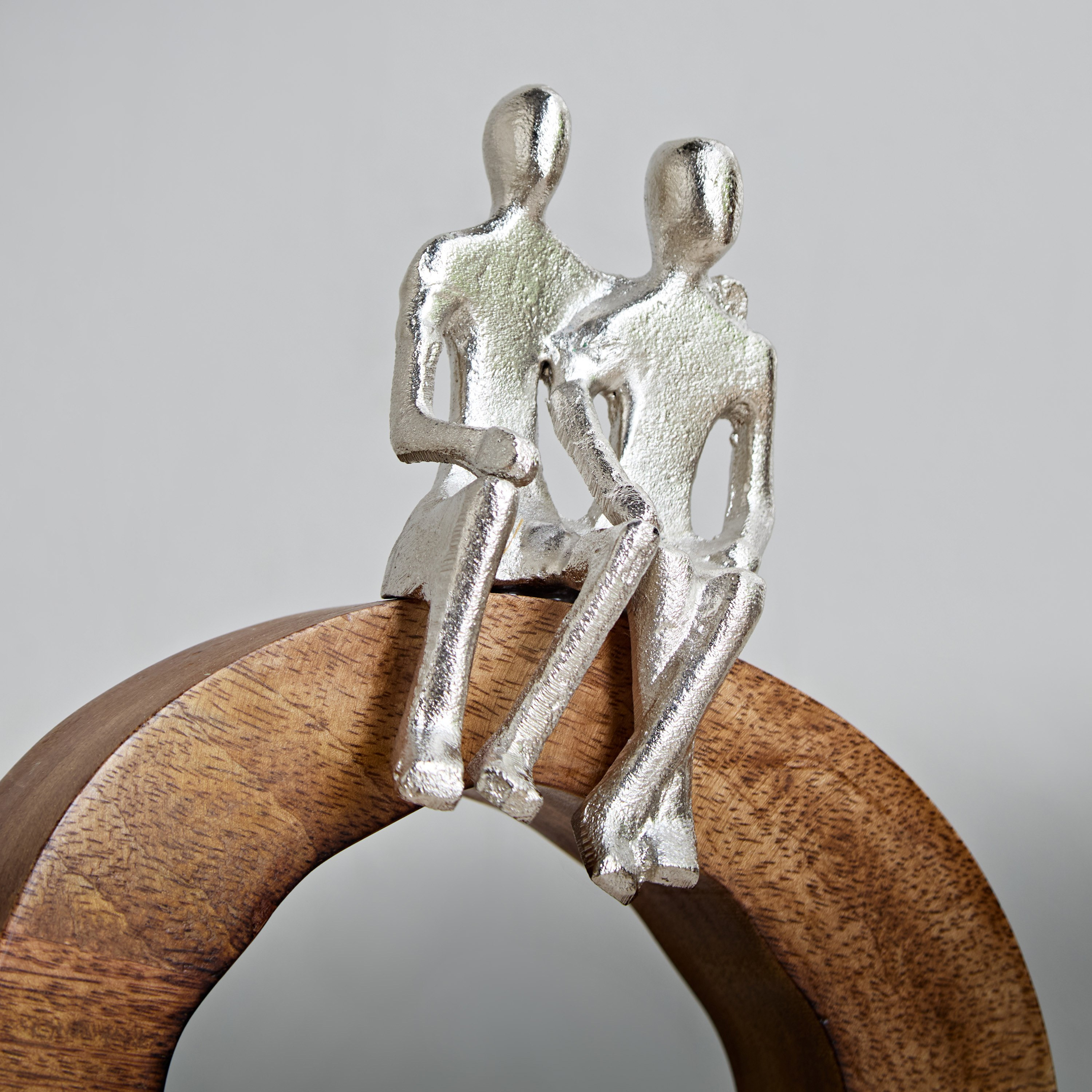 Odin Aluminum Couple Sculpture with Wooden Base - 20x5x24 cm-hbxhomeware-homedecor-figurinesandornaments-image-3